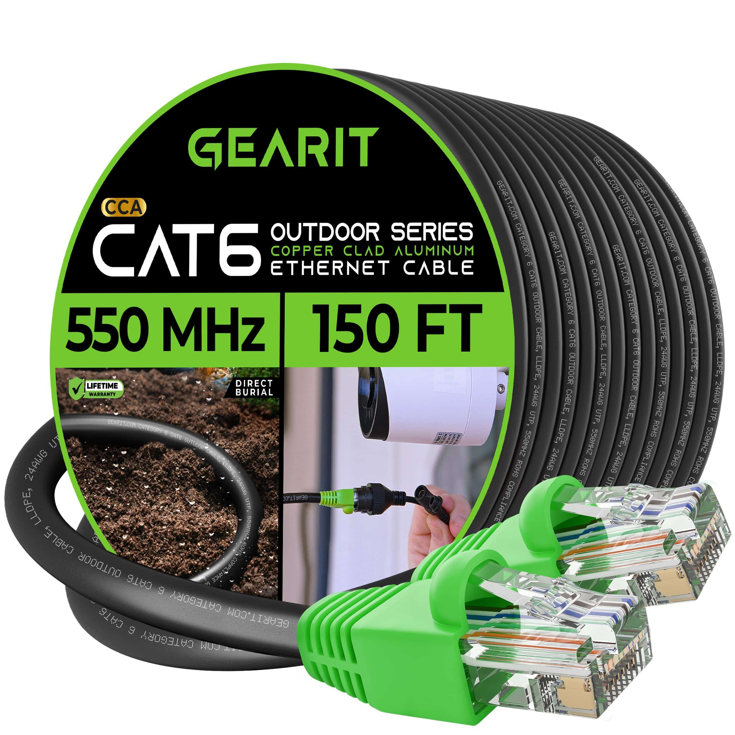 Cable Ethernet Exterior Gearit Cat6 (150 Pies) Cca Copper