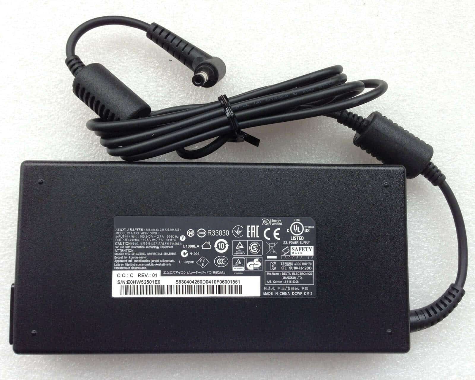 Nuevo Cargador de Laptop para Delta MSI 19.5V7.7A Adaptador
