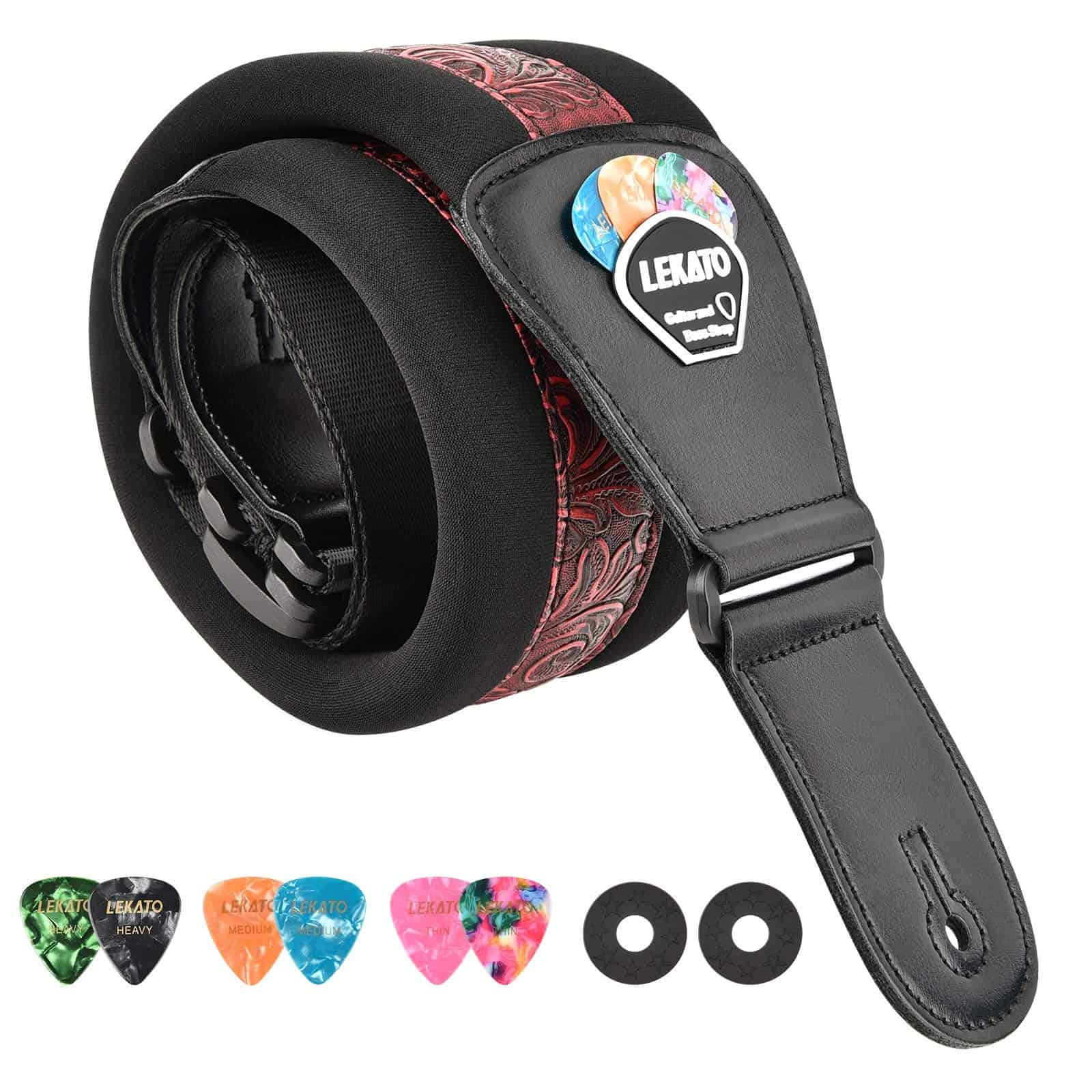 Correa de bajo LEKATO para guitarra eléctrica y bajo 3"