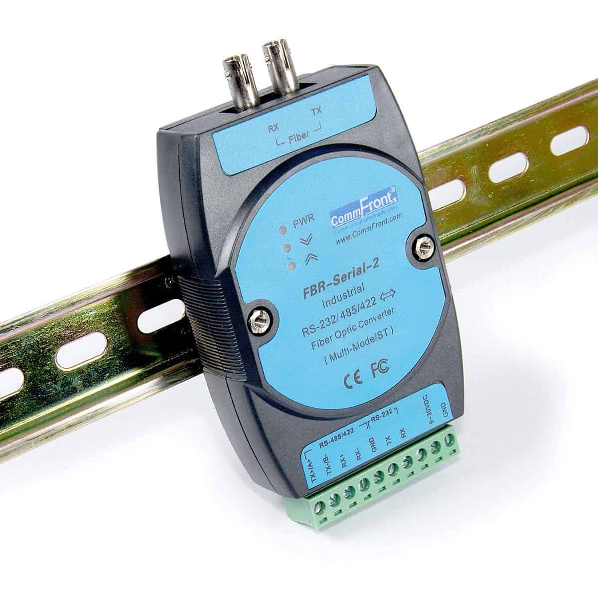 Conversor de Fibra Óptica Industrial RS232 / RS485 / RS422