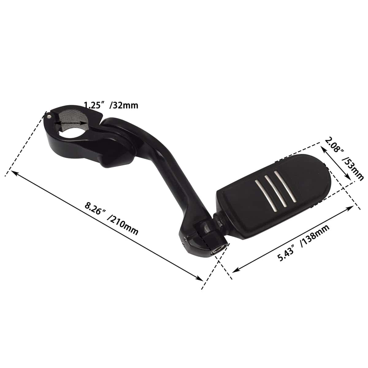 FOVPLUE 1.25" Highway Footpegs, Angulados Largos Ajustables - Imagen 7