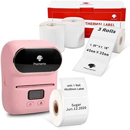 Impresora Etiquetas Phomemo M110 Con 3 Rollos 40x30mm -Rosa