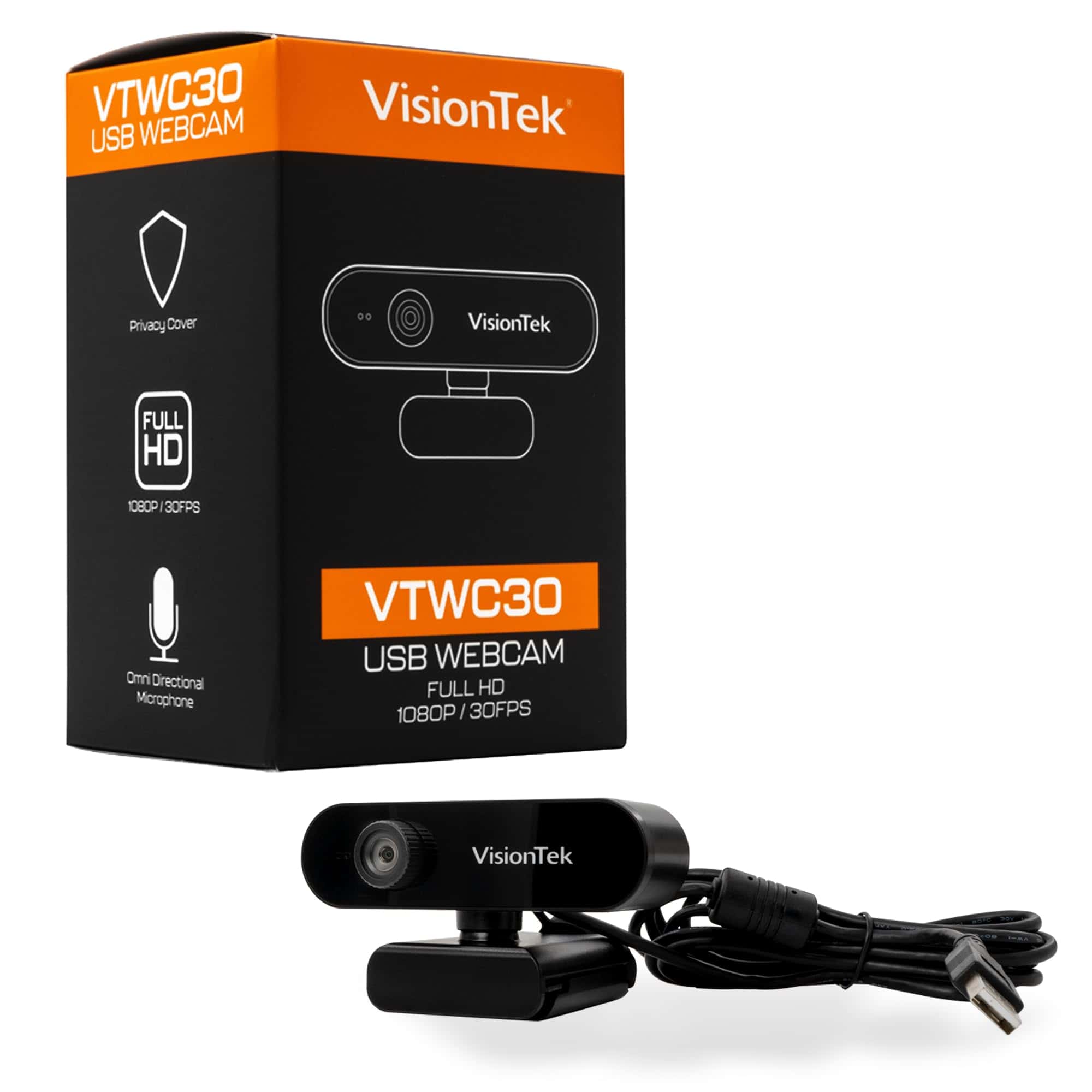 Cámara web VisionTek VTWC30 Premium Full HD (1080P 30FPS)