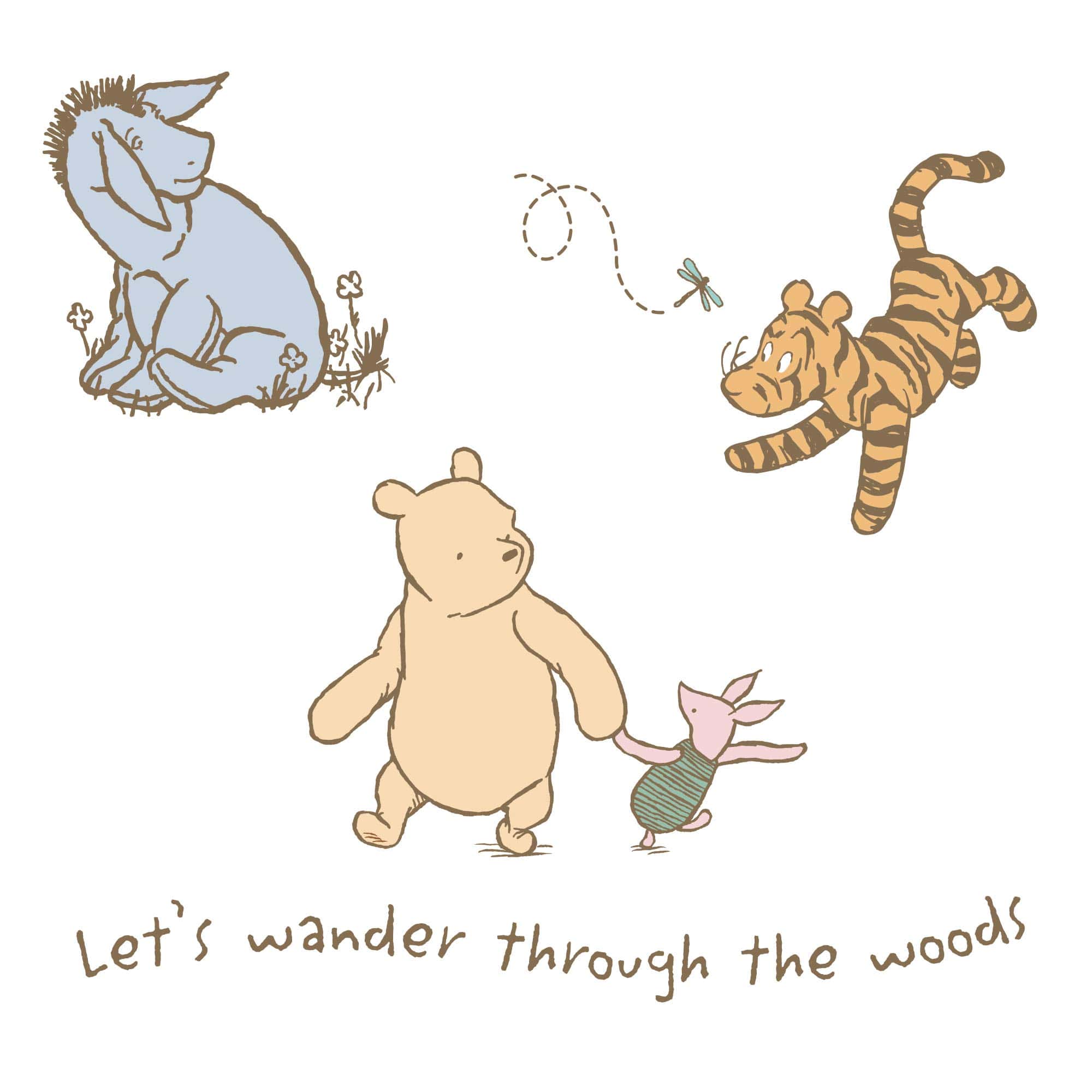 Lambs & Ivy Storytime Pooh Wall Decals - Beige, Animals,