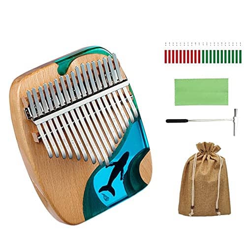 Kalimba Hluru Resina Azul Océano | Nuevo Piano de Pulgar