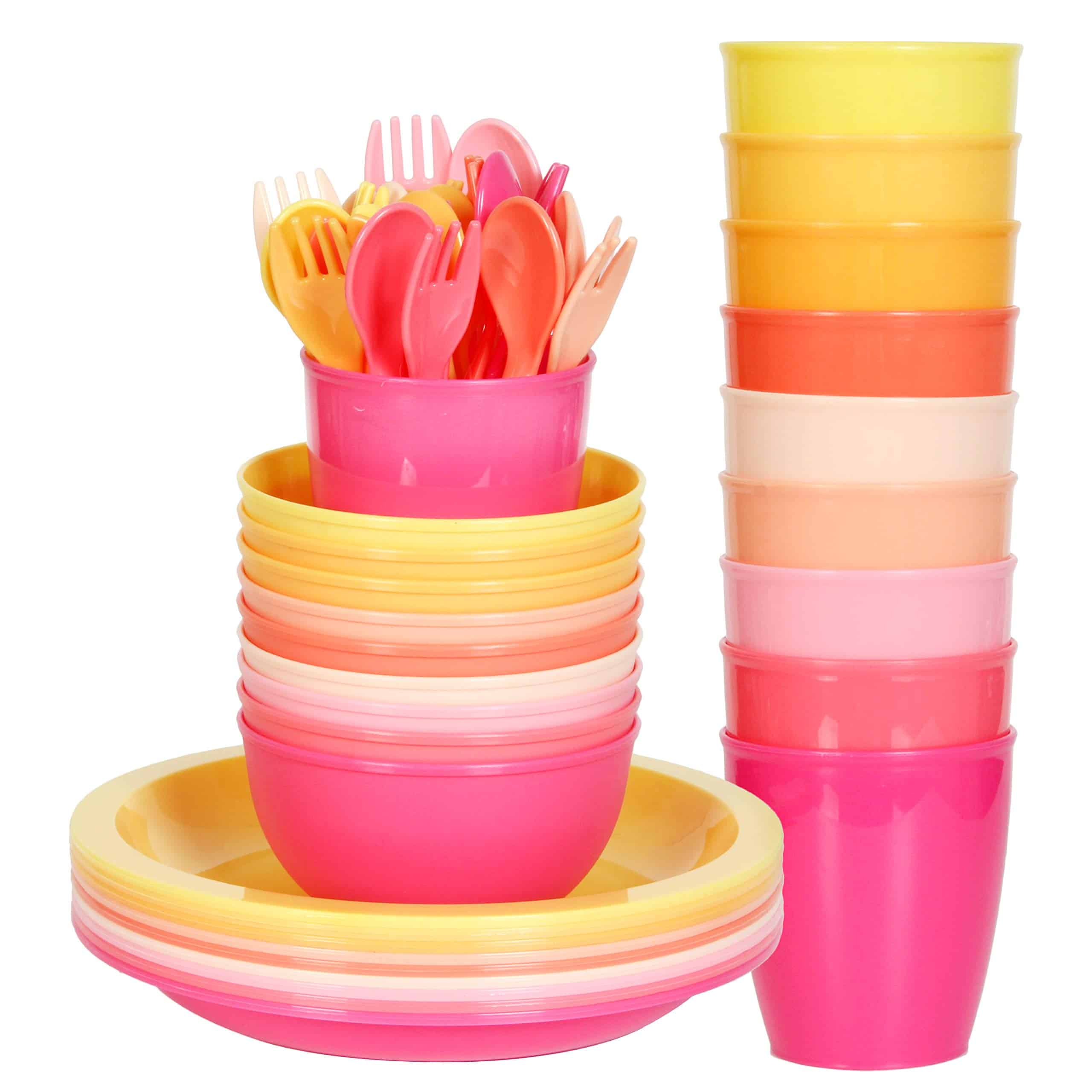 Set de vajilla de plástico para niños Youngever de 54