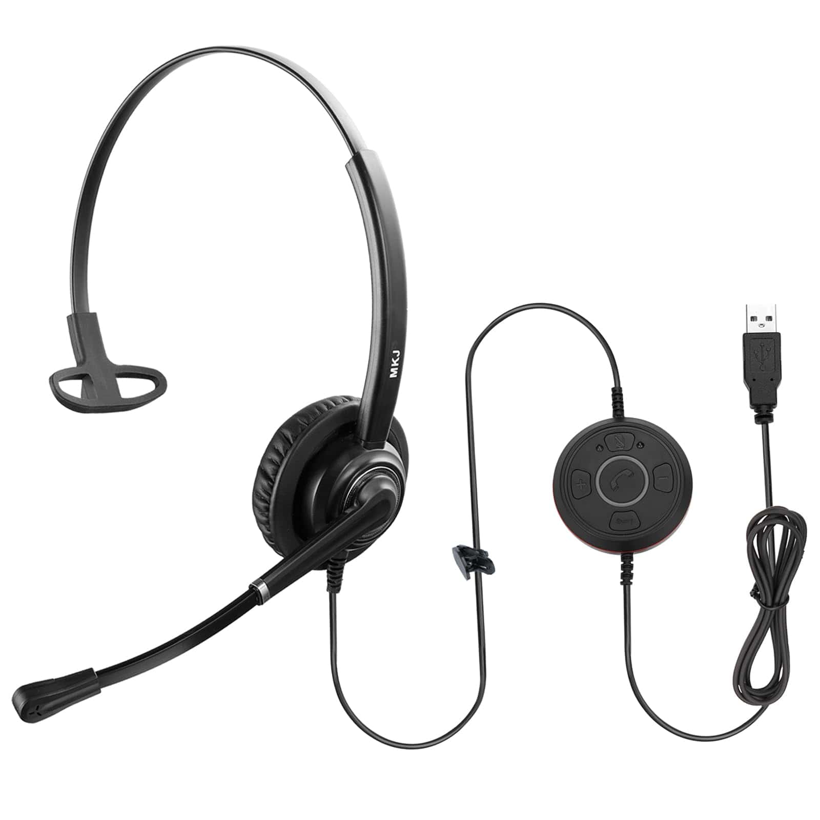Auriculares USB MKJ con Micrófono con Cancelación de Ruido,
