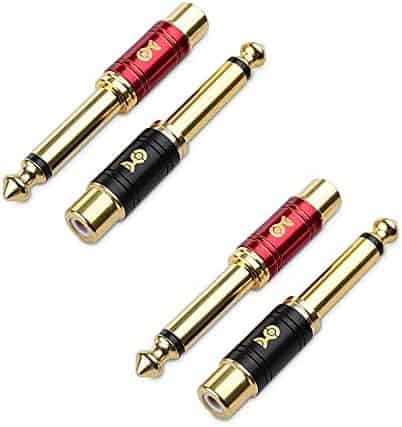 Adaptador de Audio Cable Matters RCA a 1/4 4 Pzs -Dorado