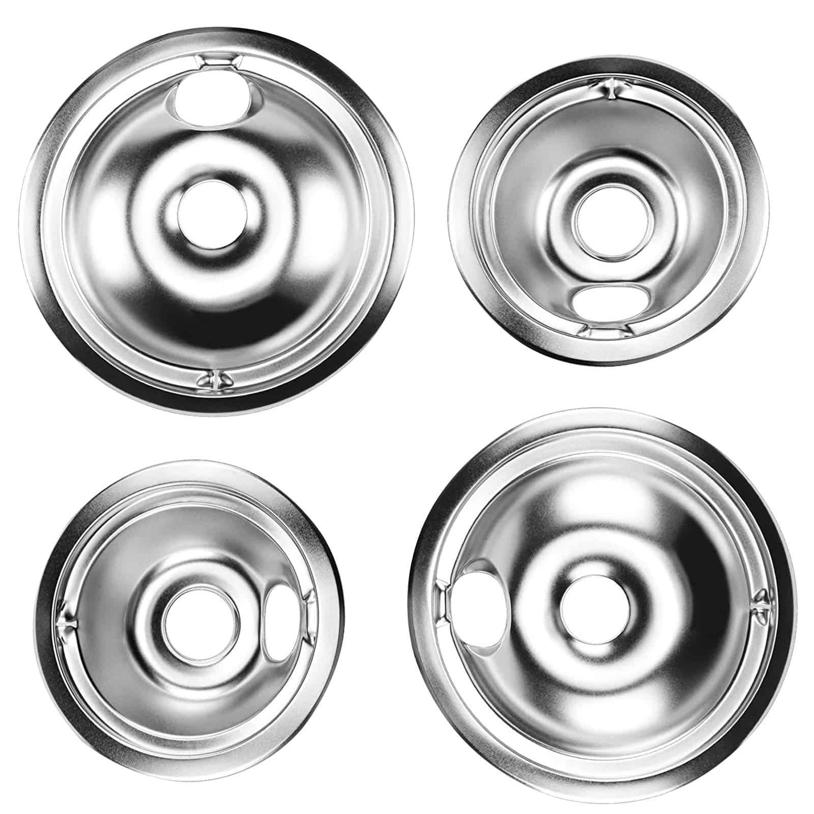 Juego de 4 Drip Pans WB31T10011 & WB31T10010 Cromados Set