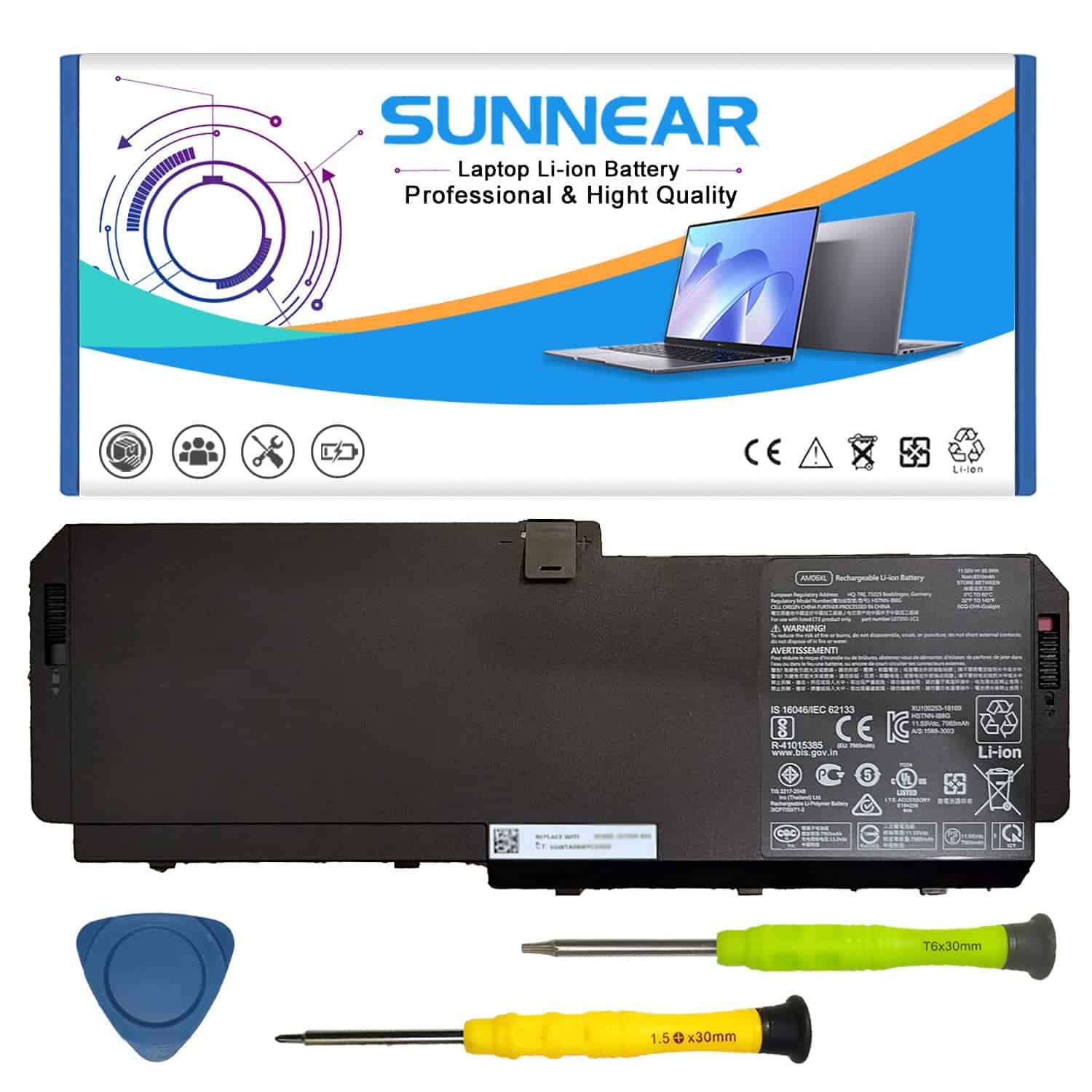 Batería para laptop AM06XL compatible con HP ZBook 17 G5 G6