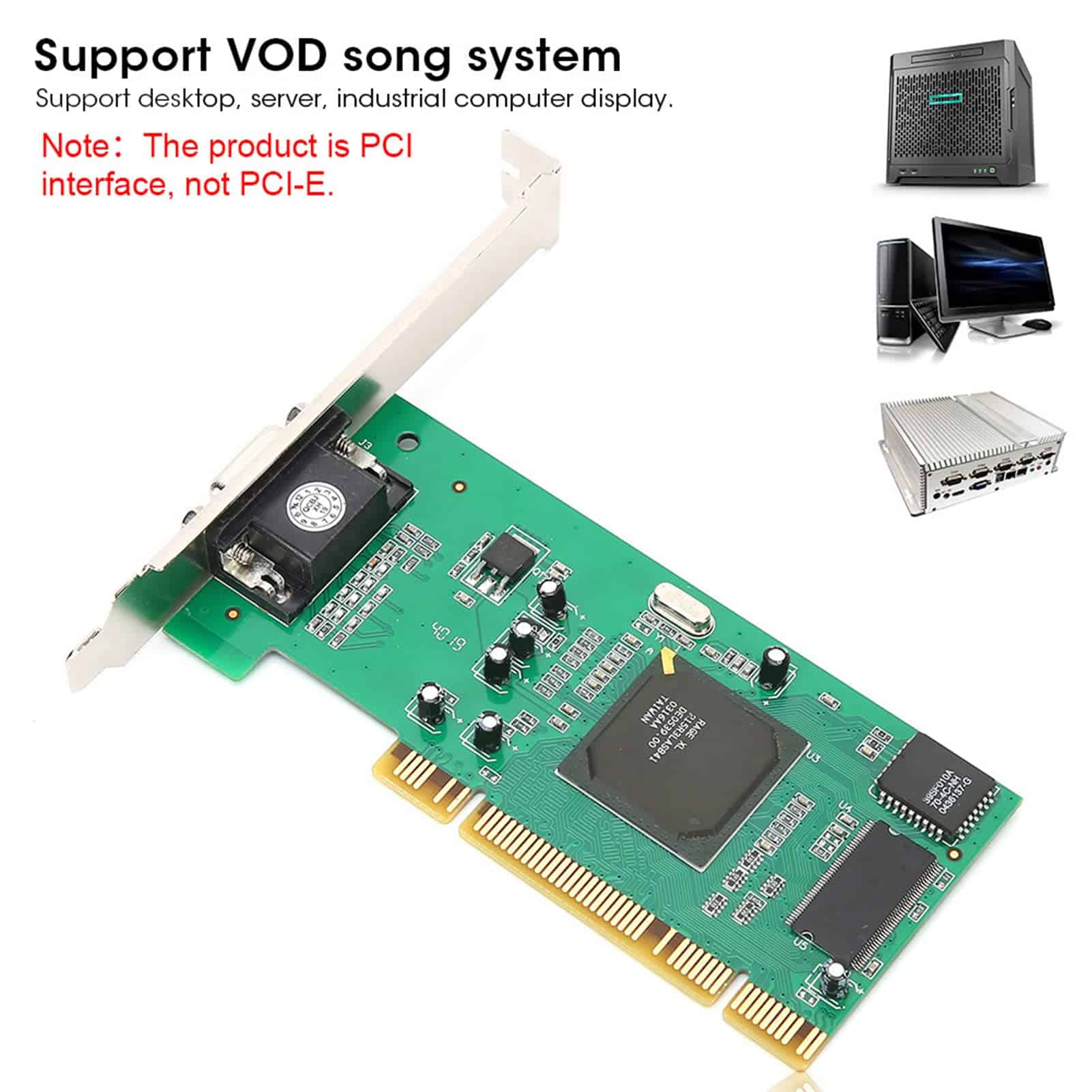 Tarjeta gráfica de 8MB VGA PCI 32Bit para Servidor, - Image 5