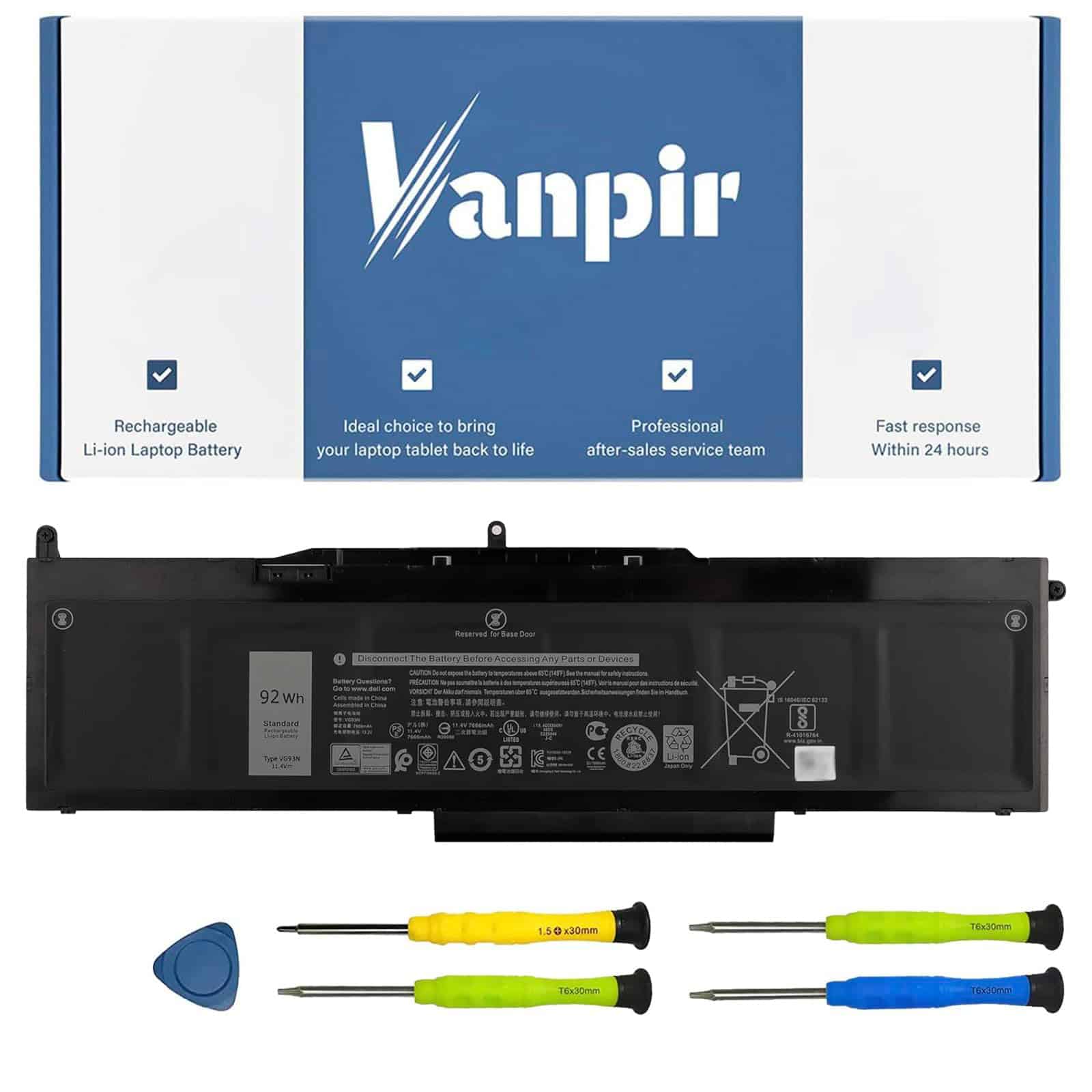 Batería de laptop VANPIR VG93N Compatible con Dell Latitude