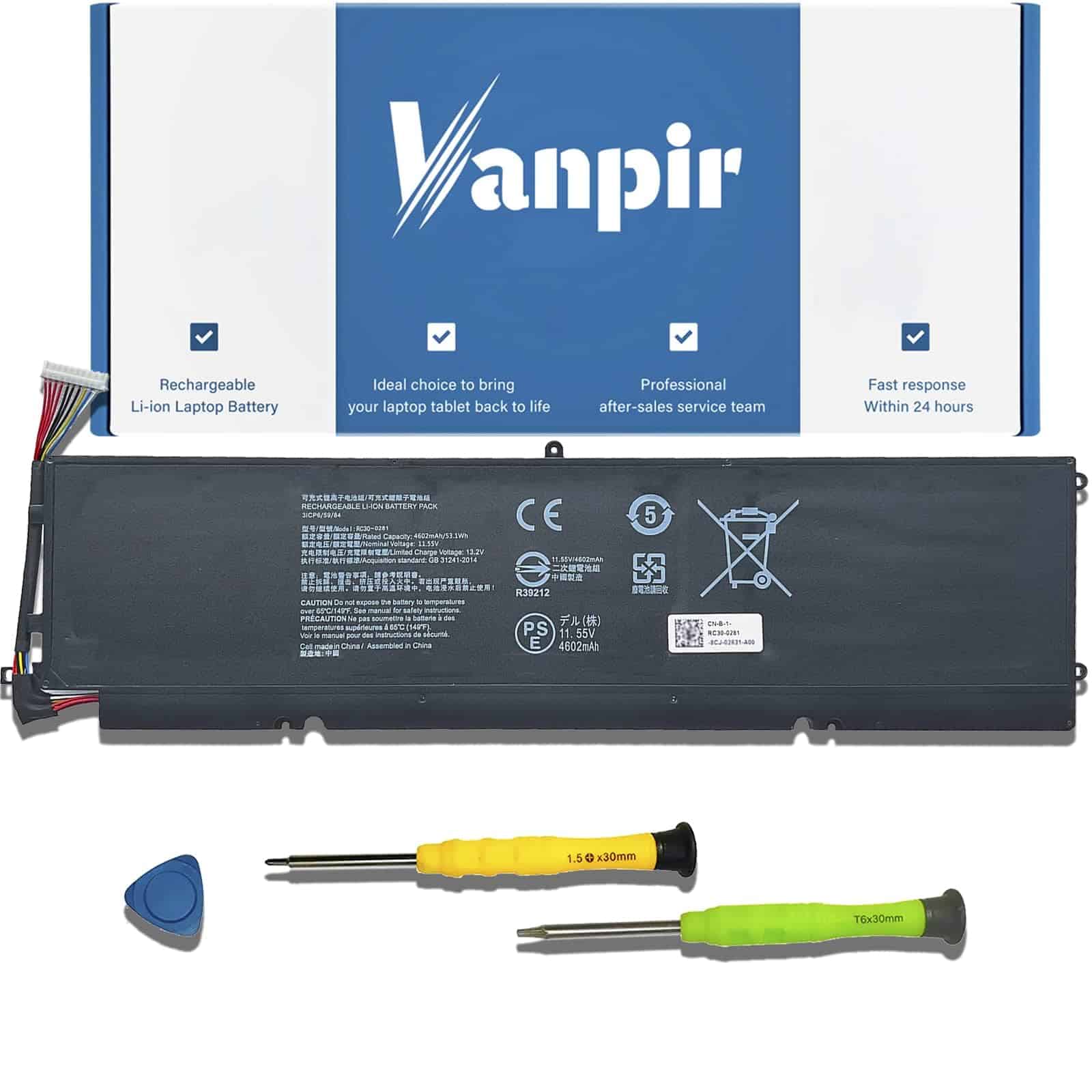 Batería de computadora portátil VANPIR RC30-0281, 11.55V
