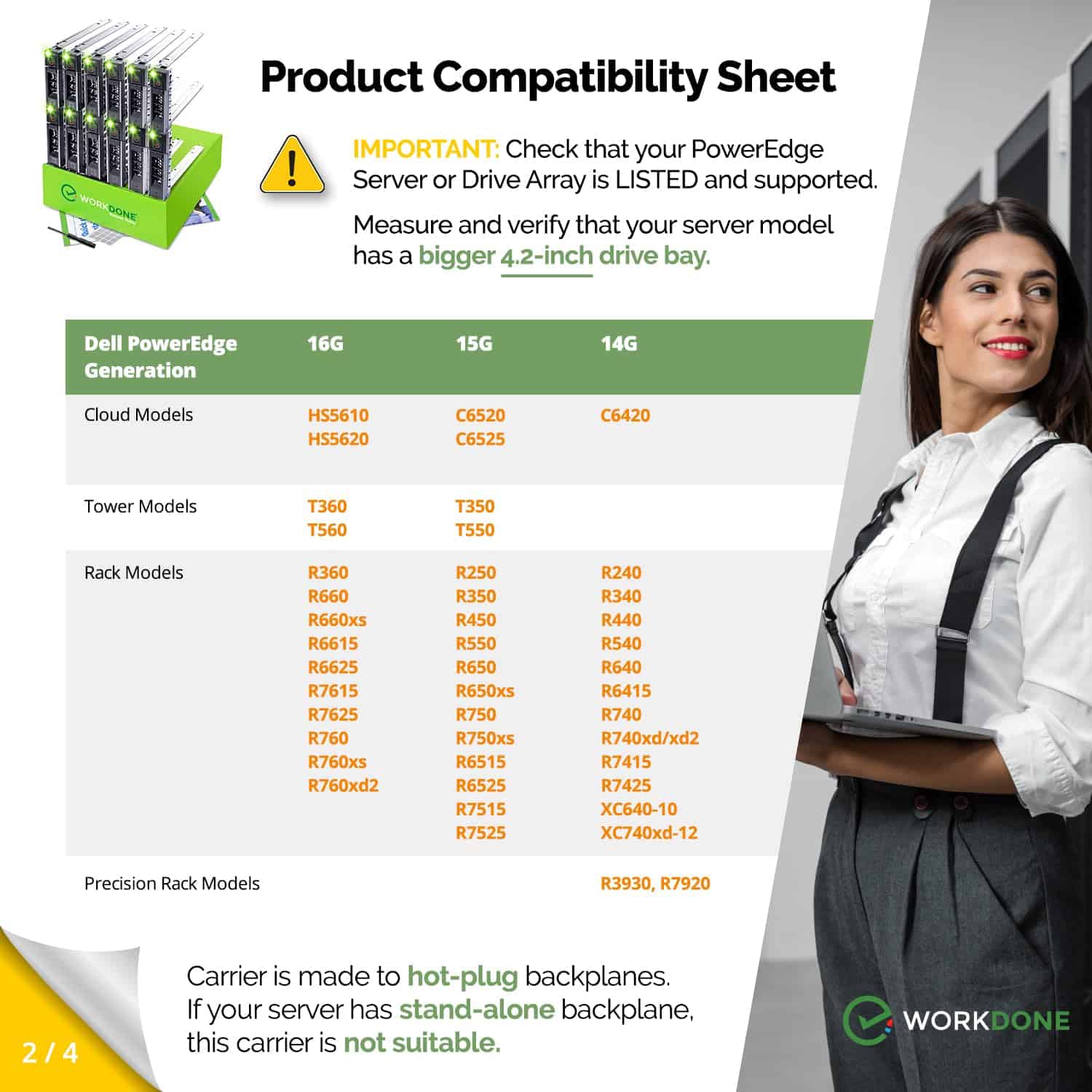 WORKDONE 12-Pack - 3.5" Caddy para Disco Duro - Compatible - Image 4