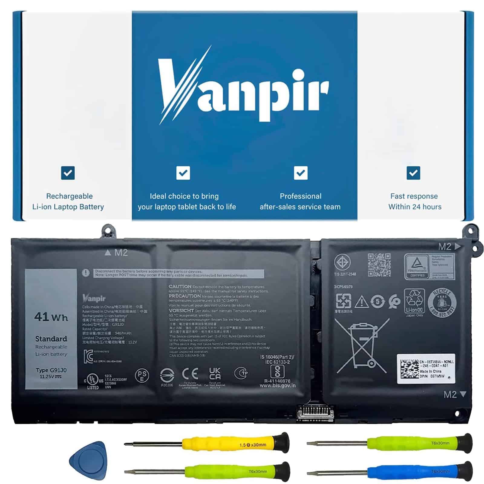 Batería de reemplazo para laptop VANPIR G91J0 para Dell