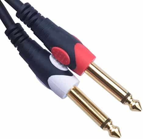 Cable doble RCA 1/4 a doble RCA Devinal 20ft -Negro - Imagen 6