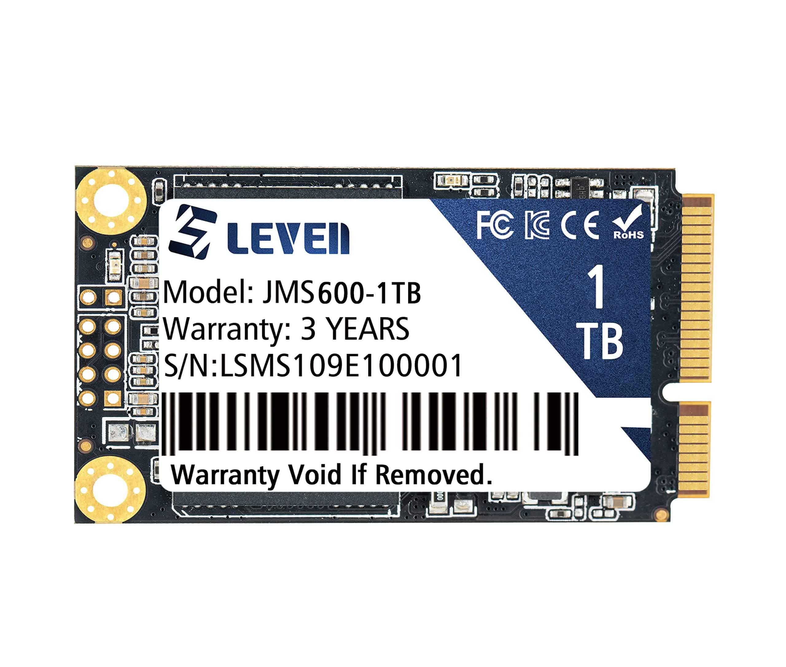 LEVEN JMS600 mSATA SSD 1TB 3D NAND SATA III 6 Gb/s, mSATA