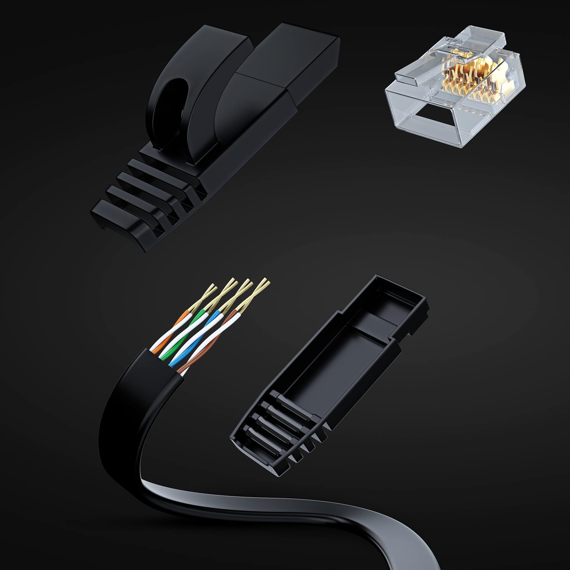 Cable Ethernet Cat6 50 pies, Paquete de 6 Gris - Cables de - Imagen 3