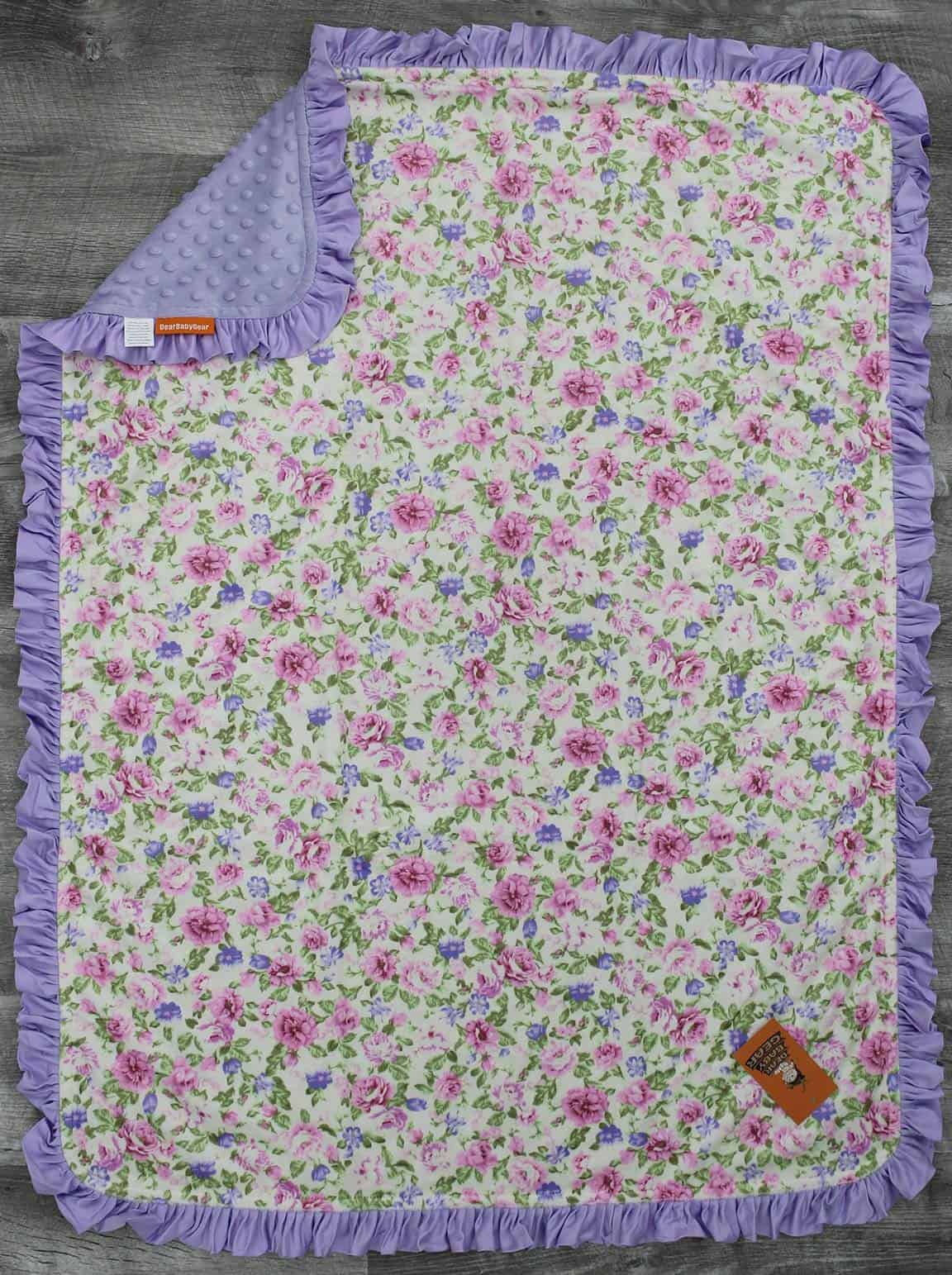 Manta de bebé de lujo con estampado floral - Reversible, - Imagen 4