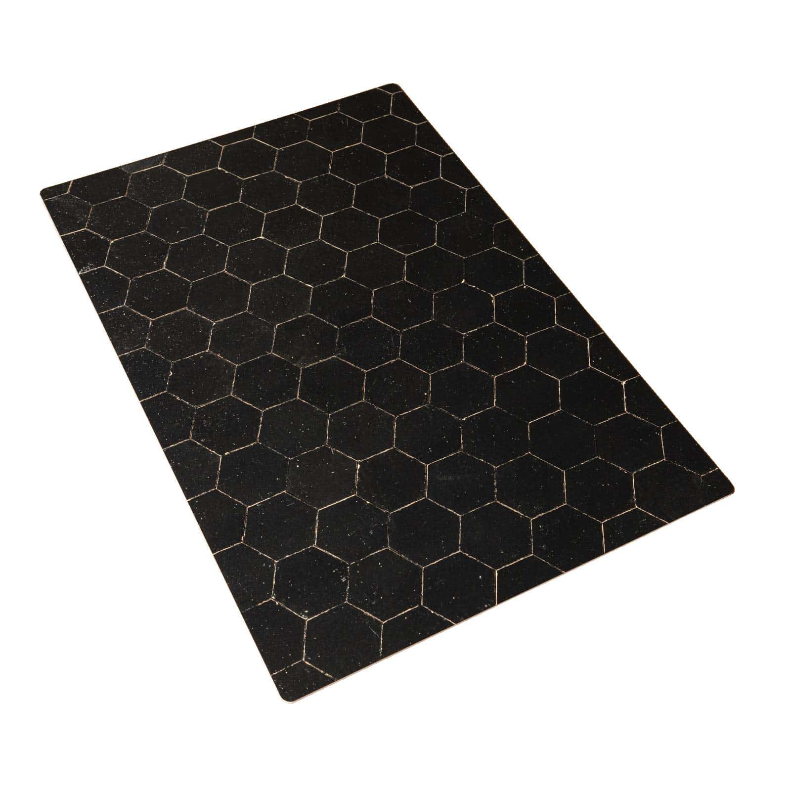Fondo Fotográfico de Azulejos Marroquíes Hexagonales Negros