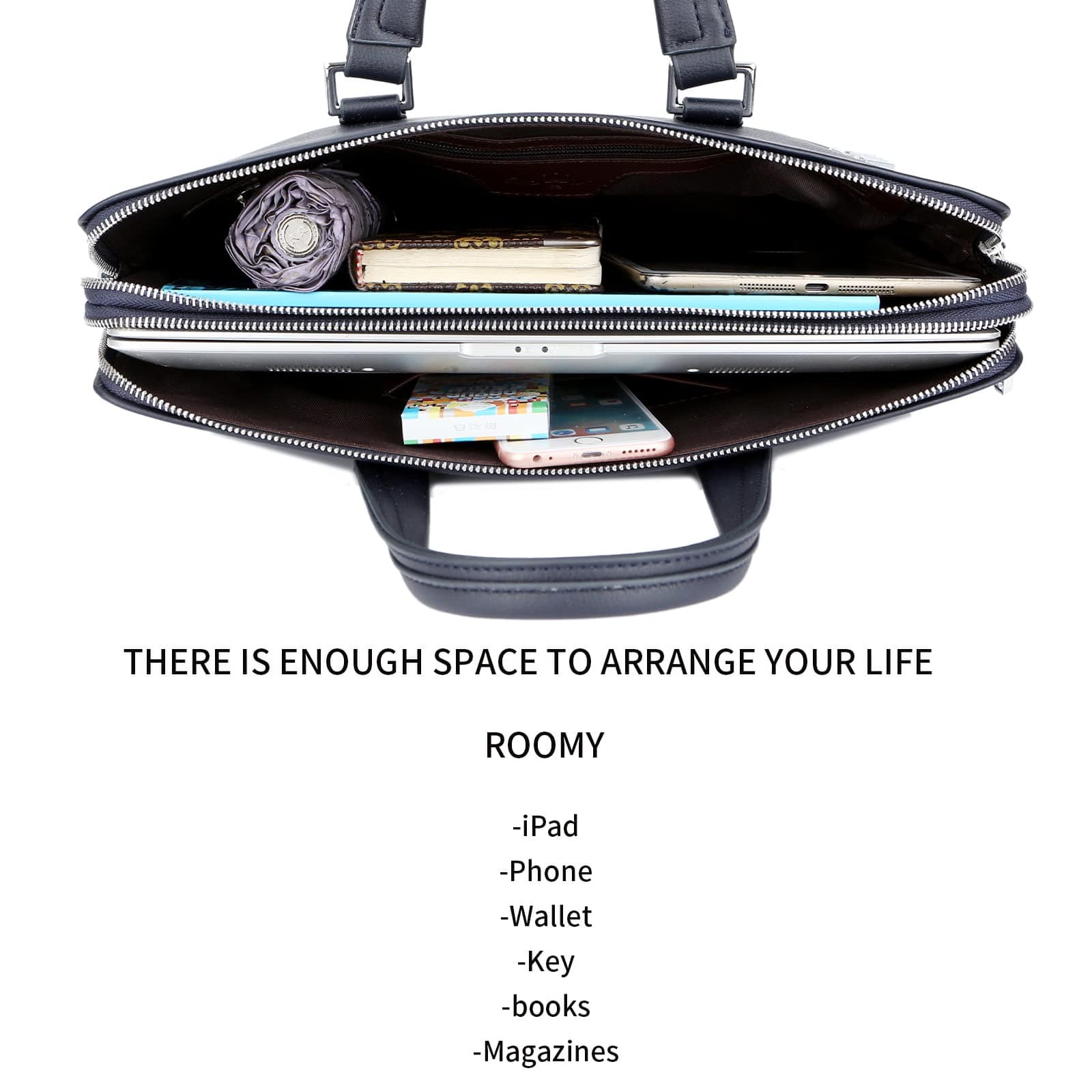 Bolso de Negocios de Cuero Maletín de Hombro para Laptop - Imagen 6