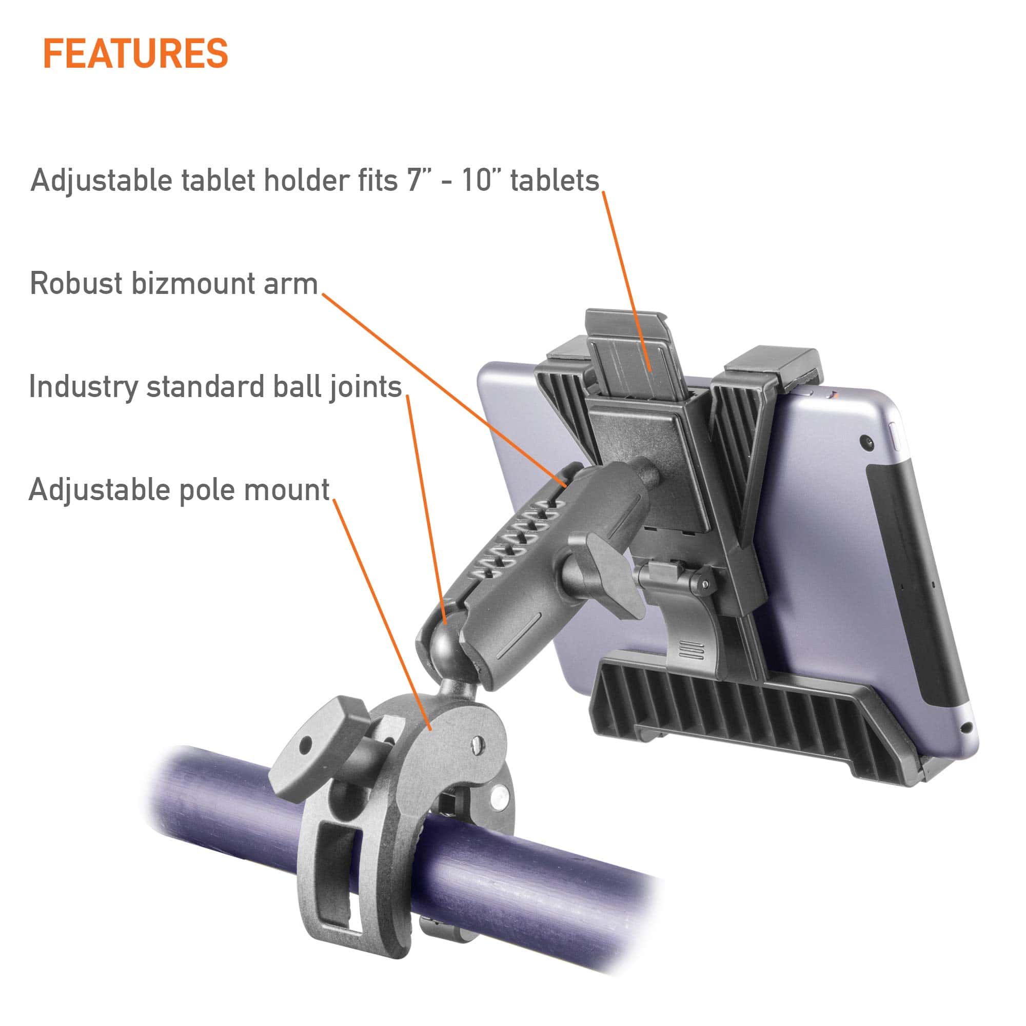 Soporte de montaje iBOLT TabDock Bizmount Clamp Heavy Duty - Imagen 3