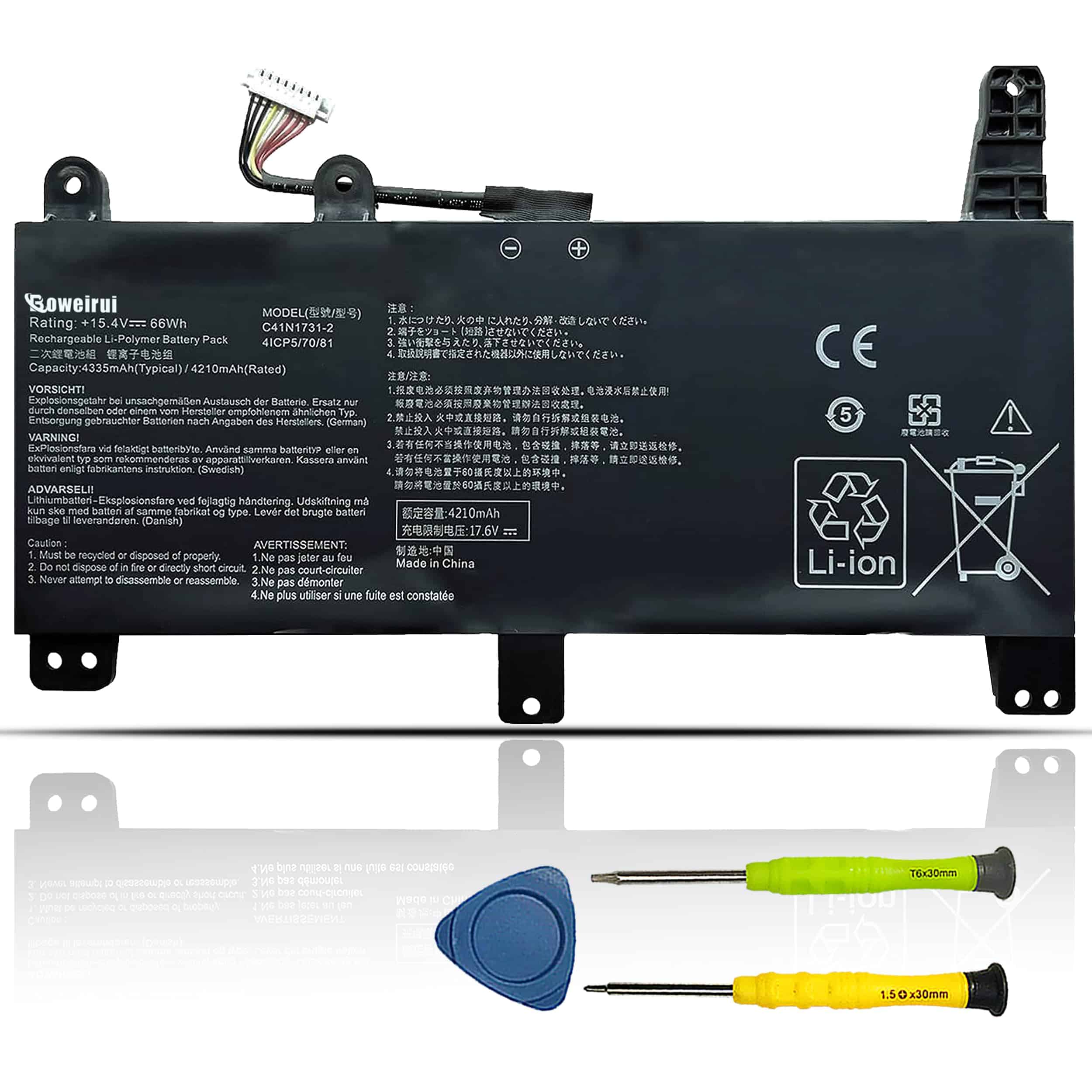 Batería de Laptop BOWEIRUI C41N1731-2 Compatible con Asus