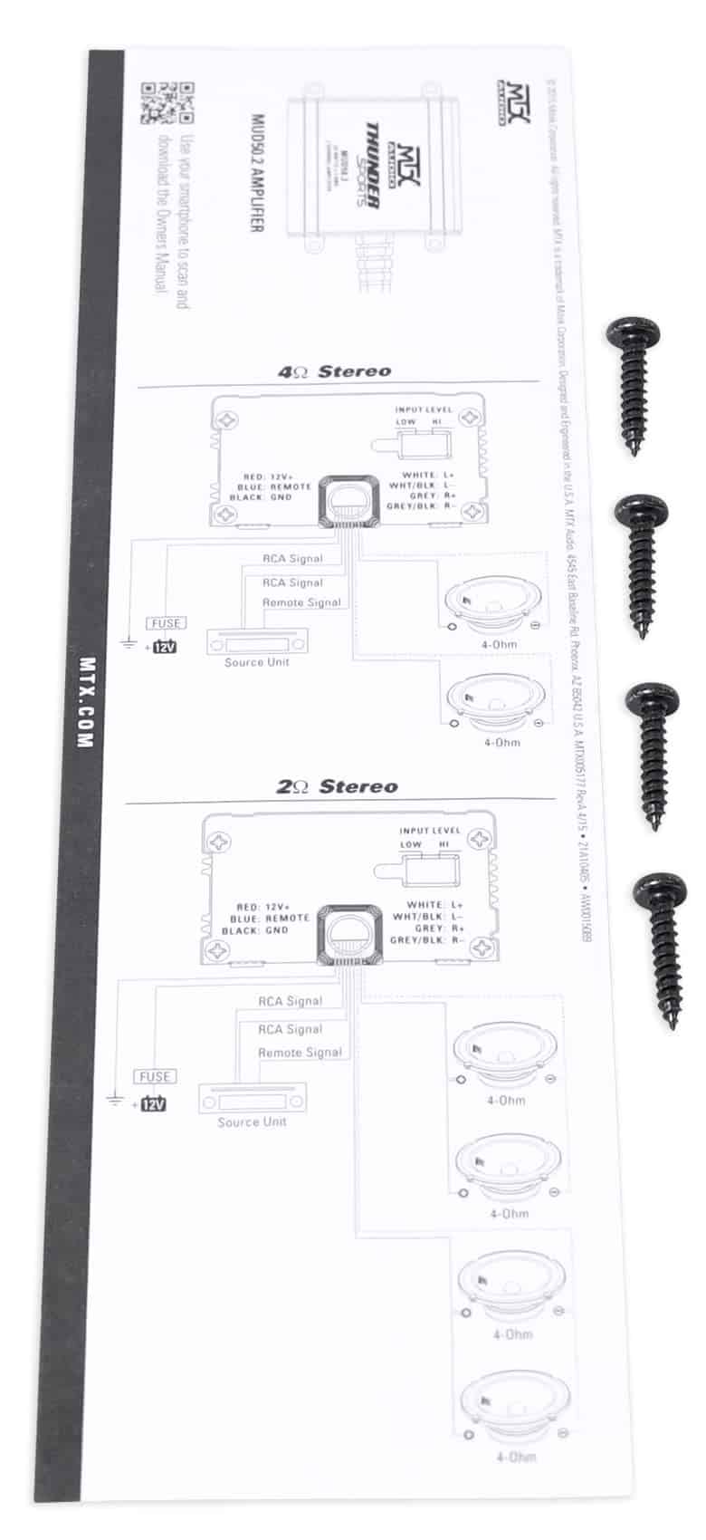 MTX Audio MUD50.2 Thunder Sports 50W x 2 @ 2? Amplificador - Imagen 6