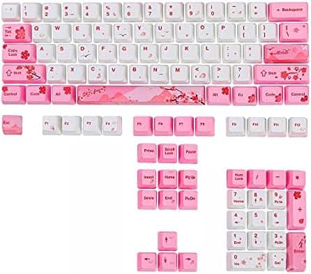 Teclas Guffercty kred 87 Pzs Estilo Japones -Rosa/Blanco