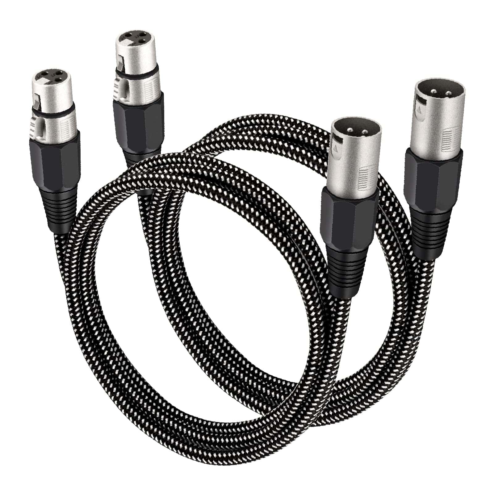 Cable XLR de KINXIYU 30 FT / 2 Paquetes, 3 Pines Trenzado