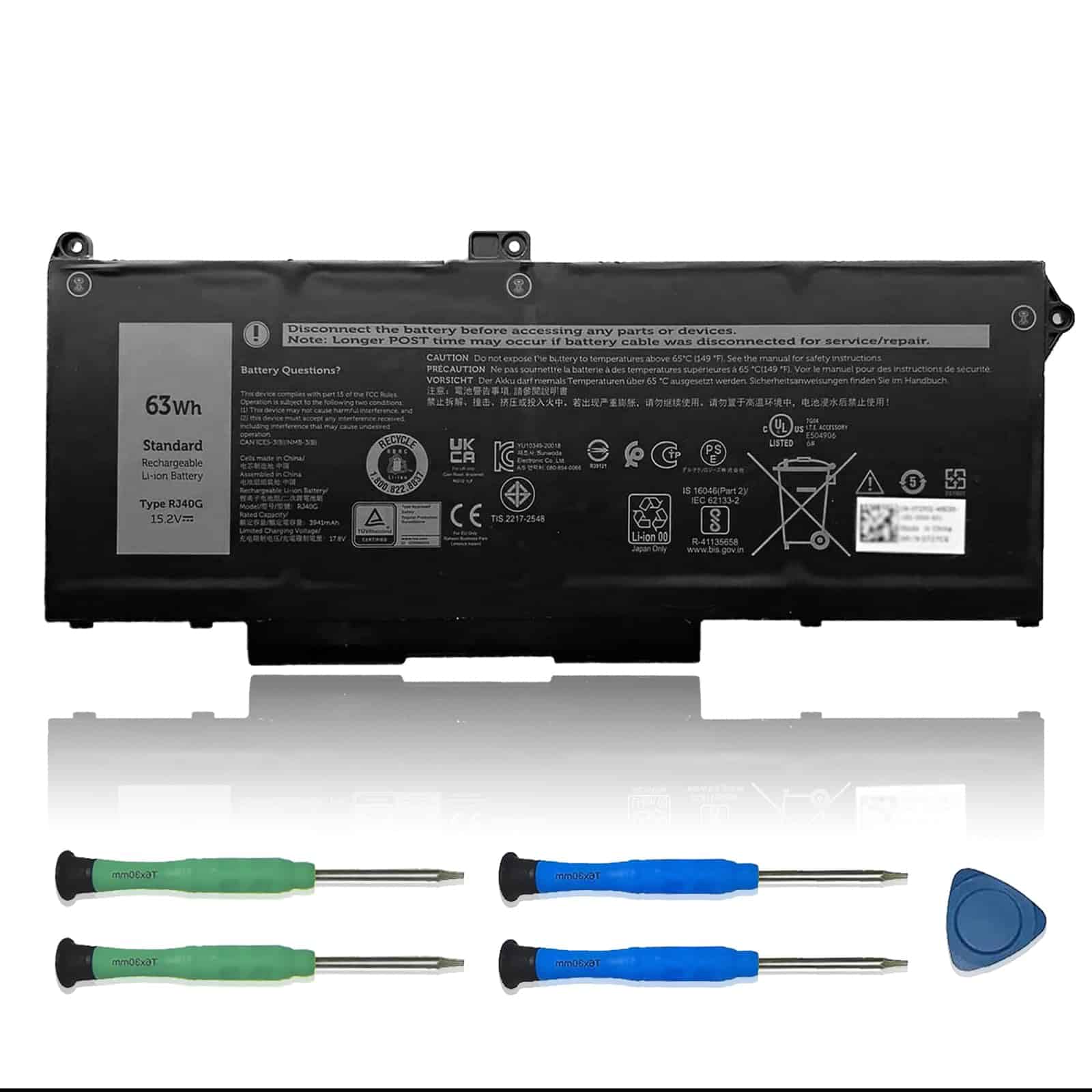 Batería de Laptop VANPIR RJ40G 63Wh para reemplazo de Dell