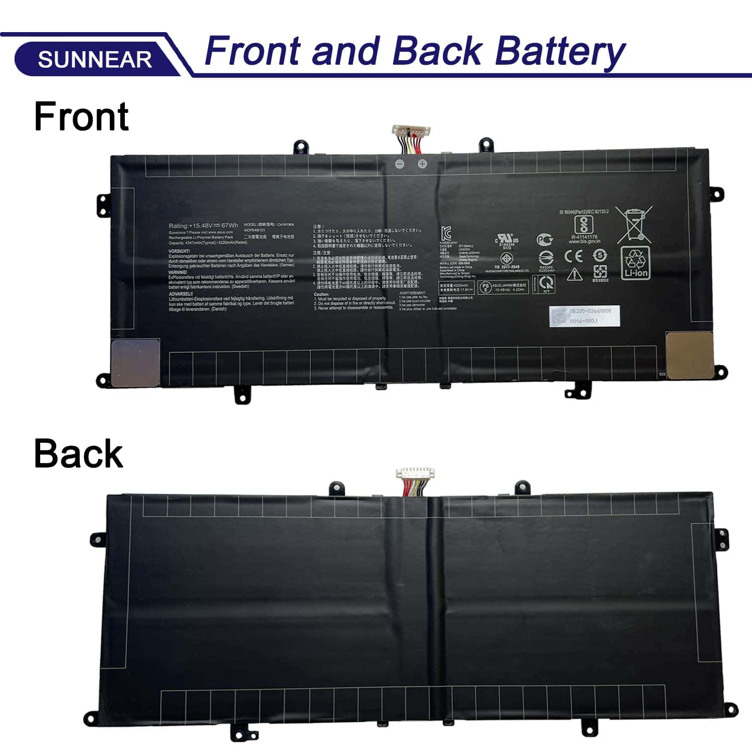 Batería de repuesto C41N1904 C41N1904-1 para ZenBook 13 - Imagen 5