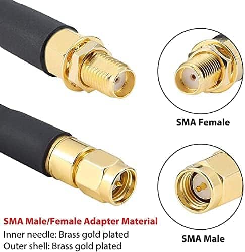 Cable coaxial XRDS -RF RF de 35 pies conector SMA -Negro - Image 3