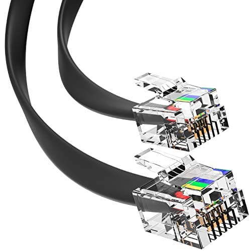 Cable de teléfono fijo G-PLUG RJ11 de 30 pies -Negro