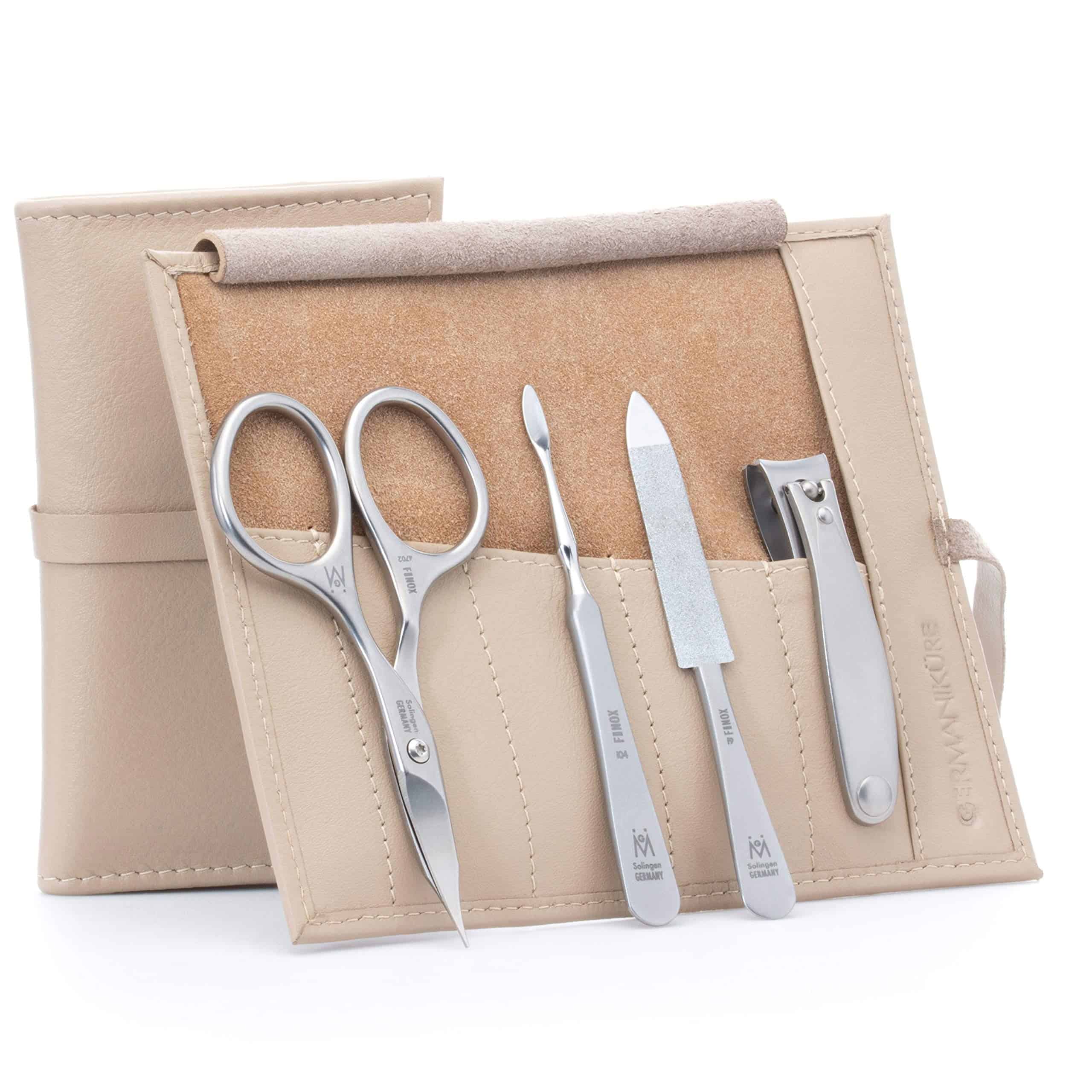 Set de manicura GERMANIKURE de 4 piezas en -Beige Leather