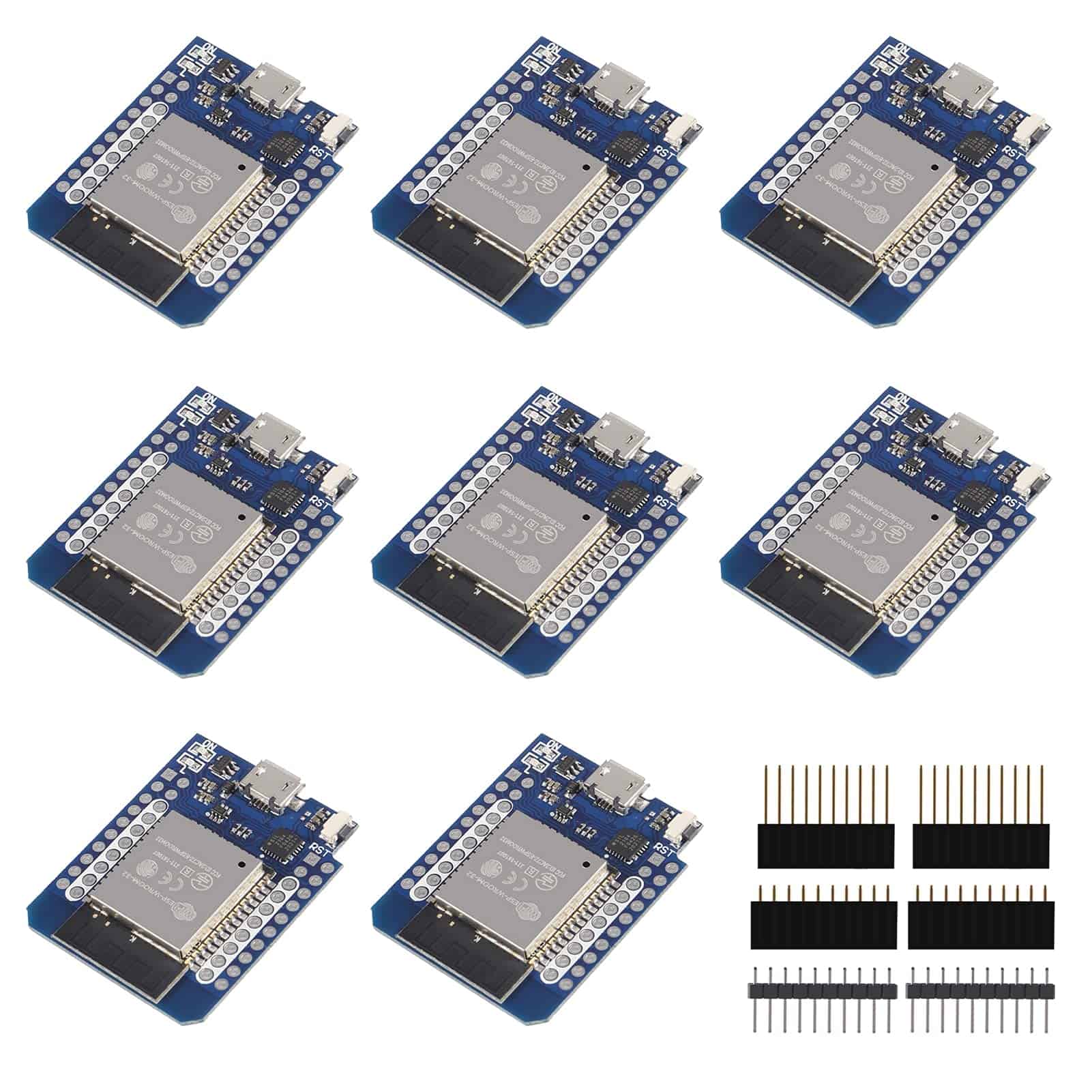8Pcs Tablero ESP32 D1 Mini NodeMCU, 8Pcs Kit Mini MH-ET