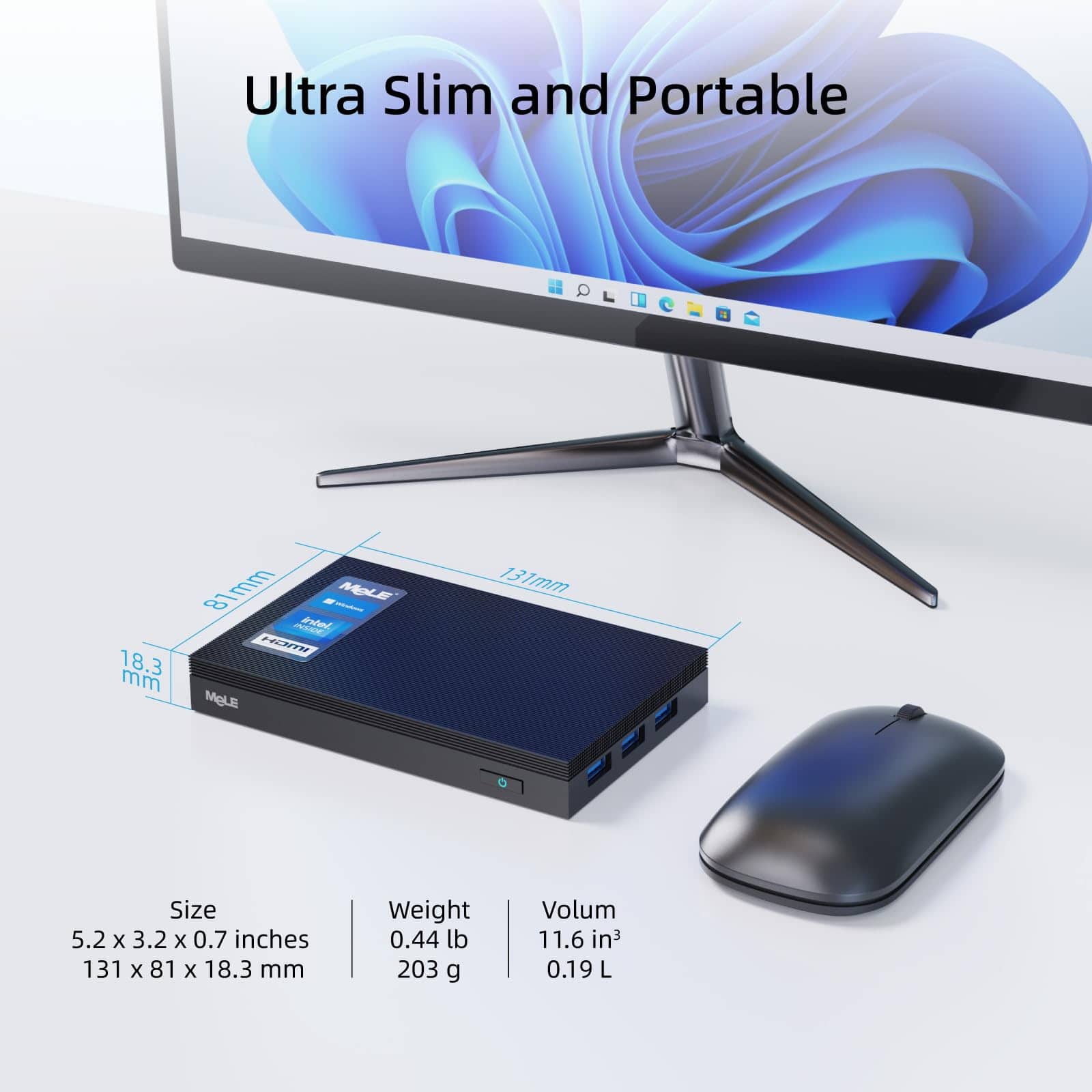 MeLE Quieter2D Mini PC Fanless con Windows 11 Home, Celeron - Image 7