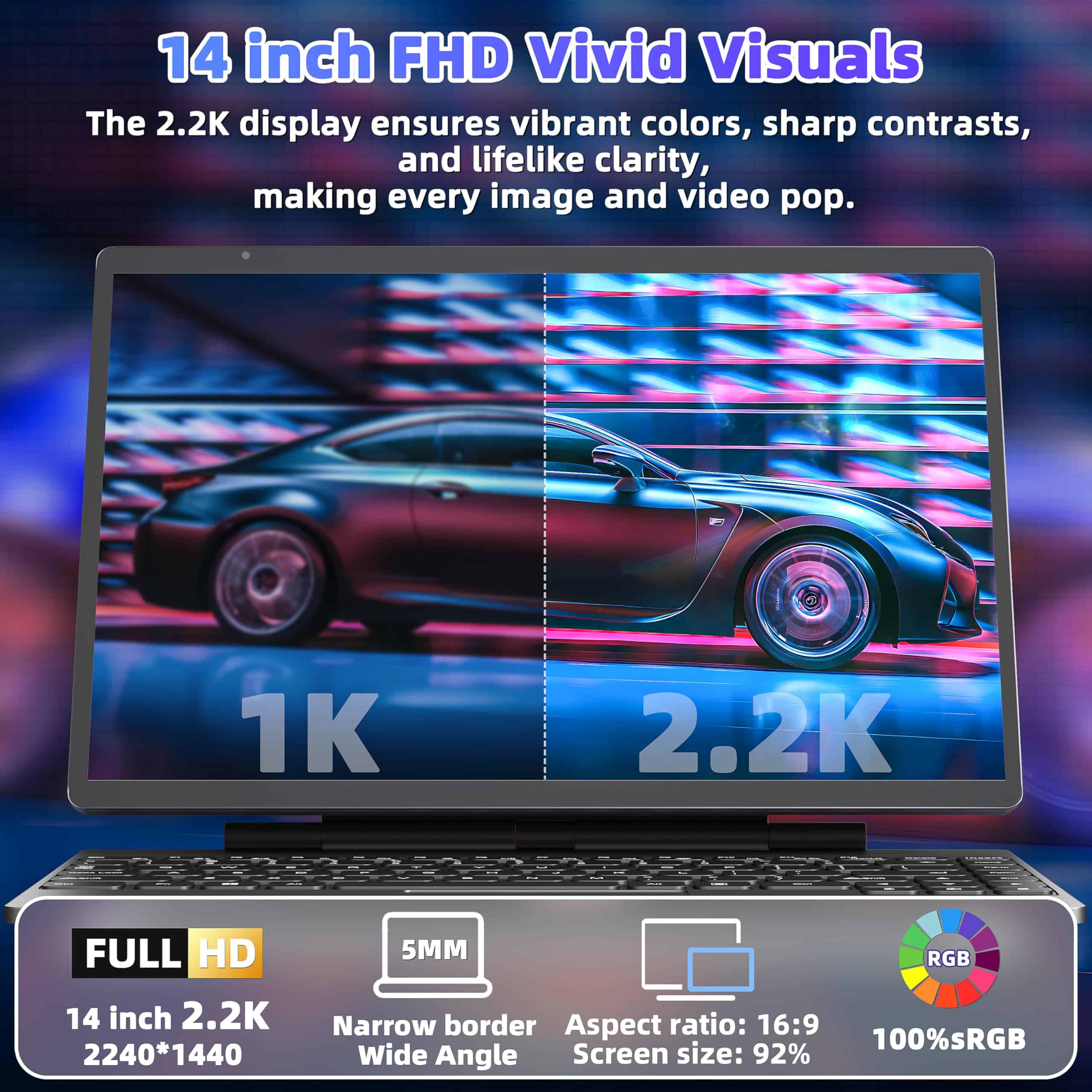 Laptop Rumtuk HJC 12 14" Intel N95 16GB 1TB SSD Win 11 Pro - Image 3