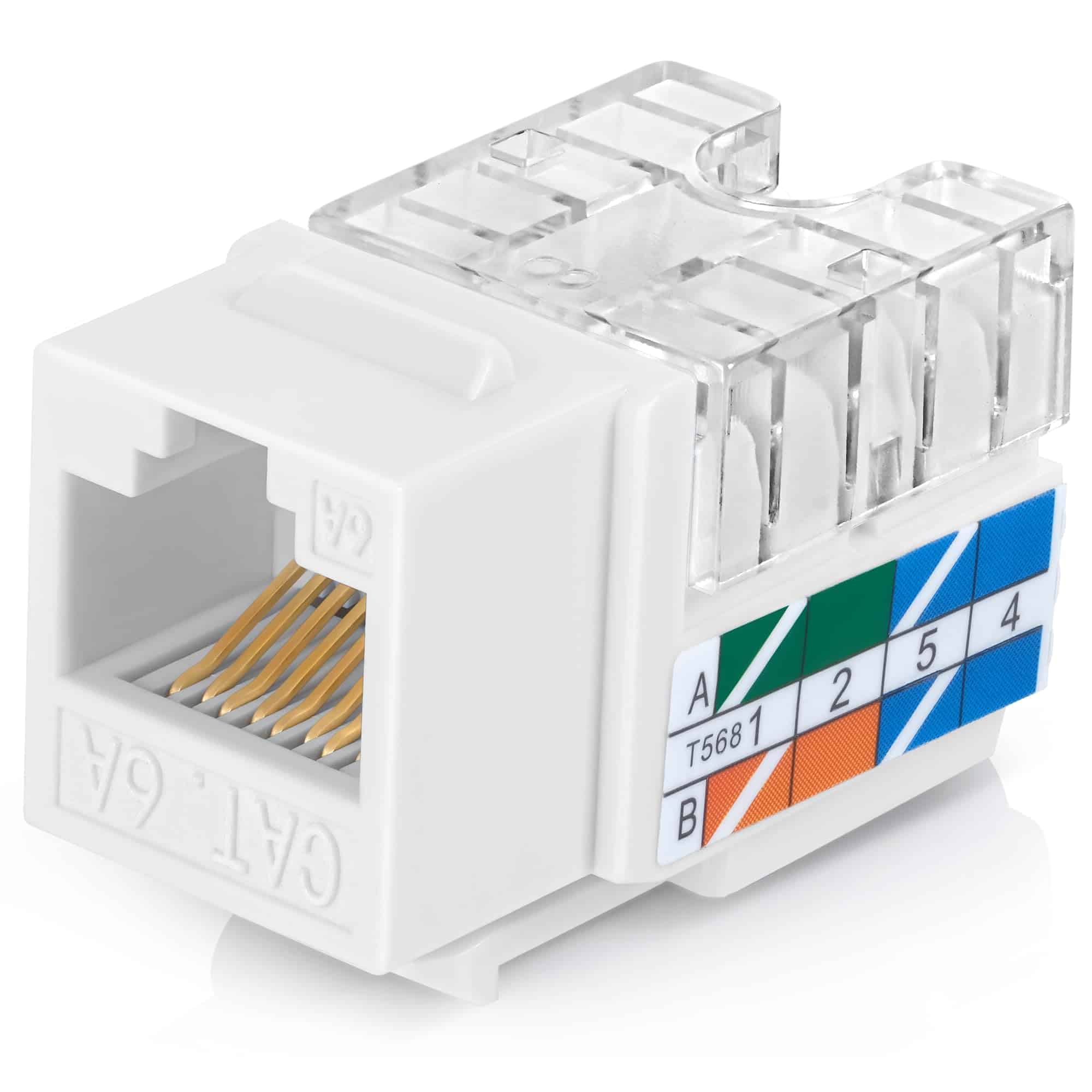 Conjunto de 50 Jacks Keystone Cat6A RJ45 de 90� Angulado en