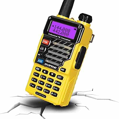Radio BAOFENG Bidireciconal Recargable 128 Canales -Amarillo