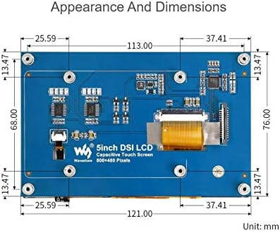 Monitor Raspberry wavesare Pi DSI LCD 5" Touchscreen -Negro - Imagen 9