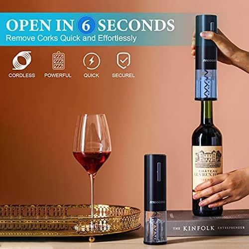 Abridor De Vino Eléctrico Moocoo Base De Carga LED Negro - Image 5