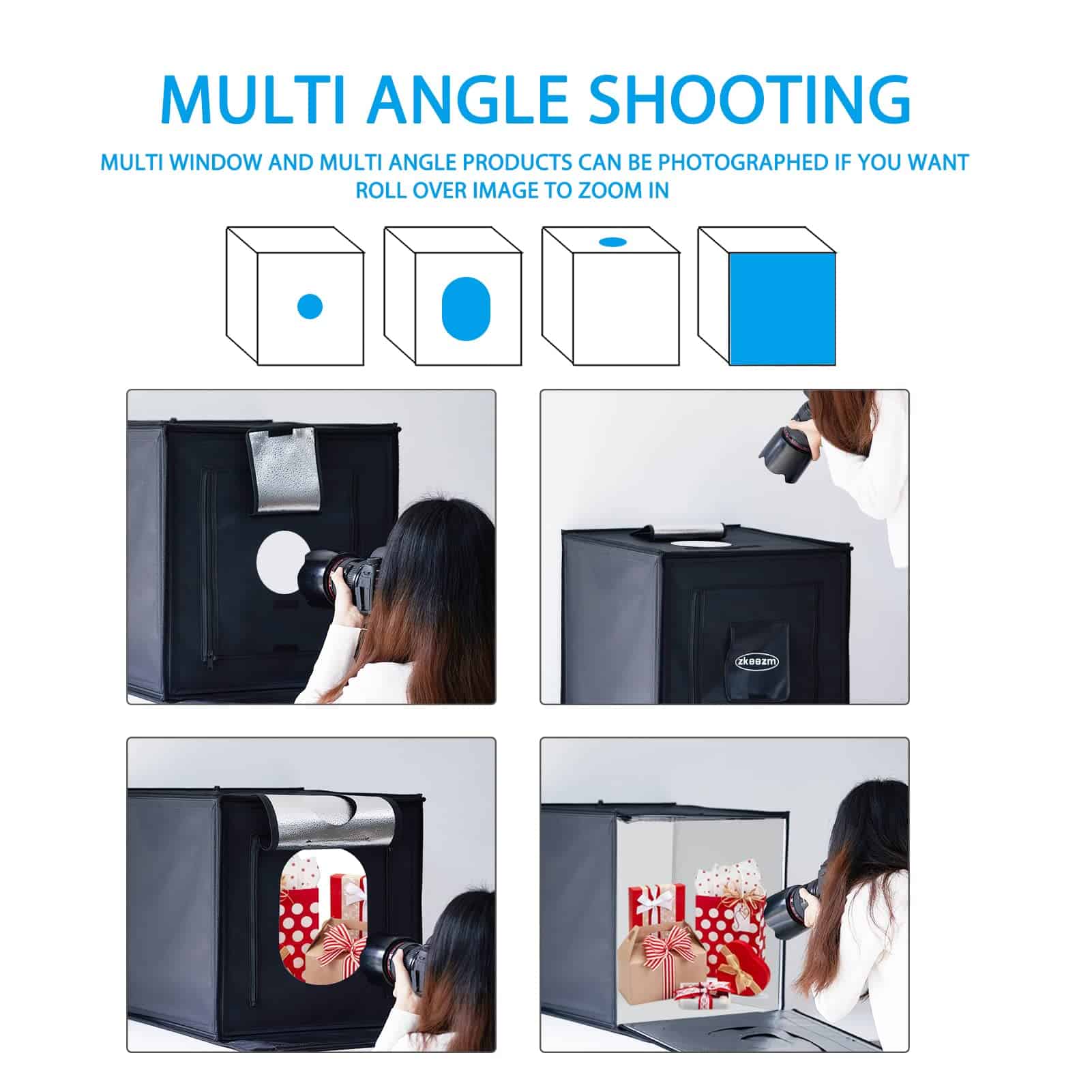 ZKEEZM Light Box Photography 20"x20" con 80 Luces LED y 6 - Imagen 5