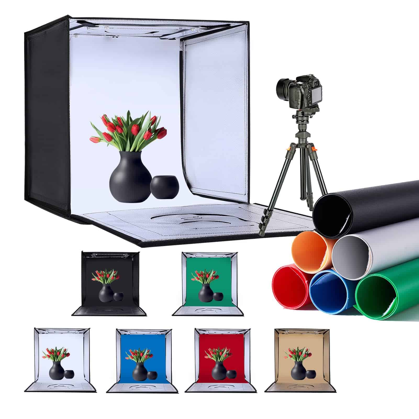 ZKEEZM Light Box Photography 20″x20″ con 80 Luces LED y 6