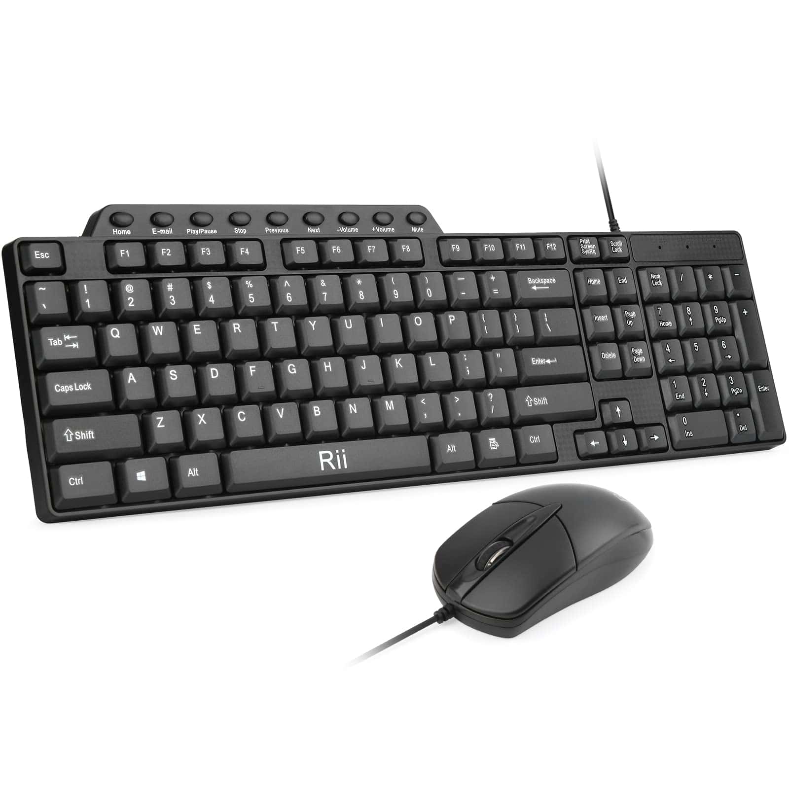 (PAQUETE DE 10) Teclado y Ratón con Cable, Rii RK203 Ultra