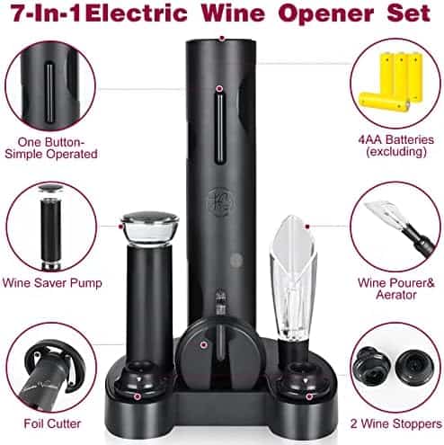 Abridor De Vino Eléctrico GIFORYA 7 en 1 Plástico -Negro - Image 3