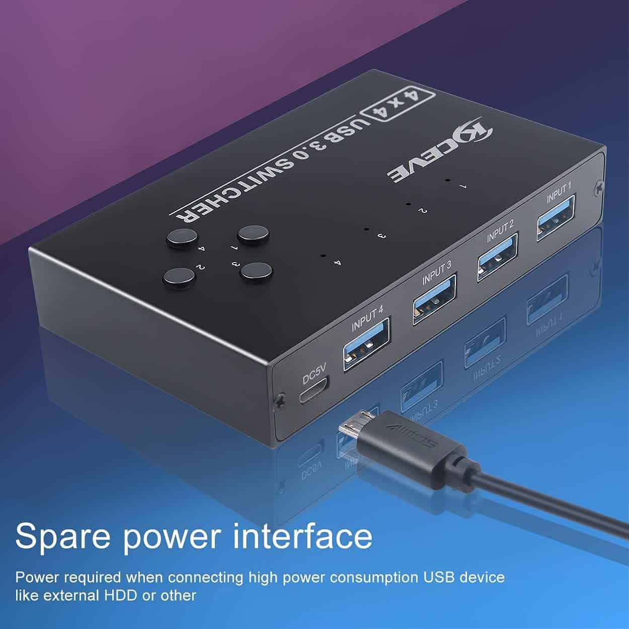 Conmutador USB 3.0 KCEVE, Selector USB 4 en 4 Computadoras - Image 8