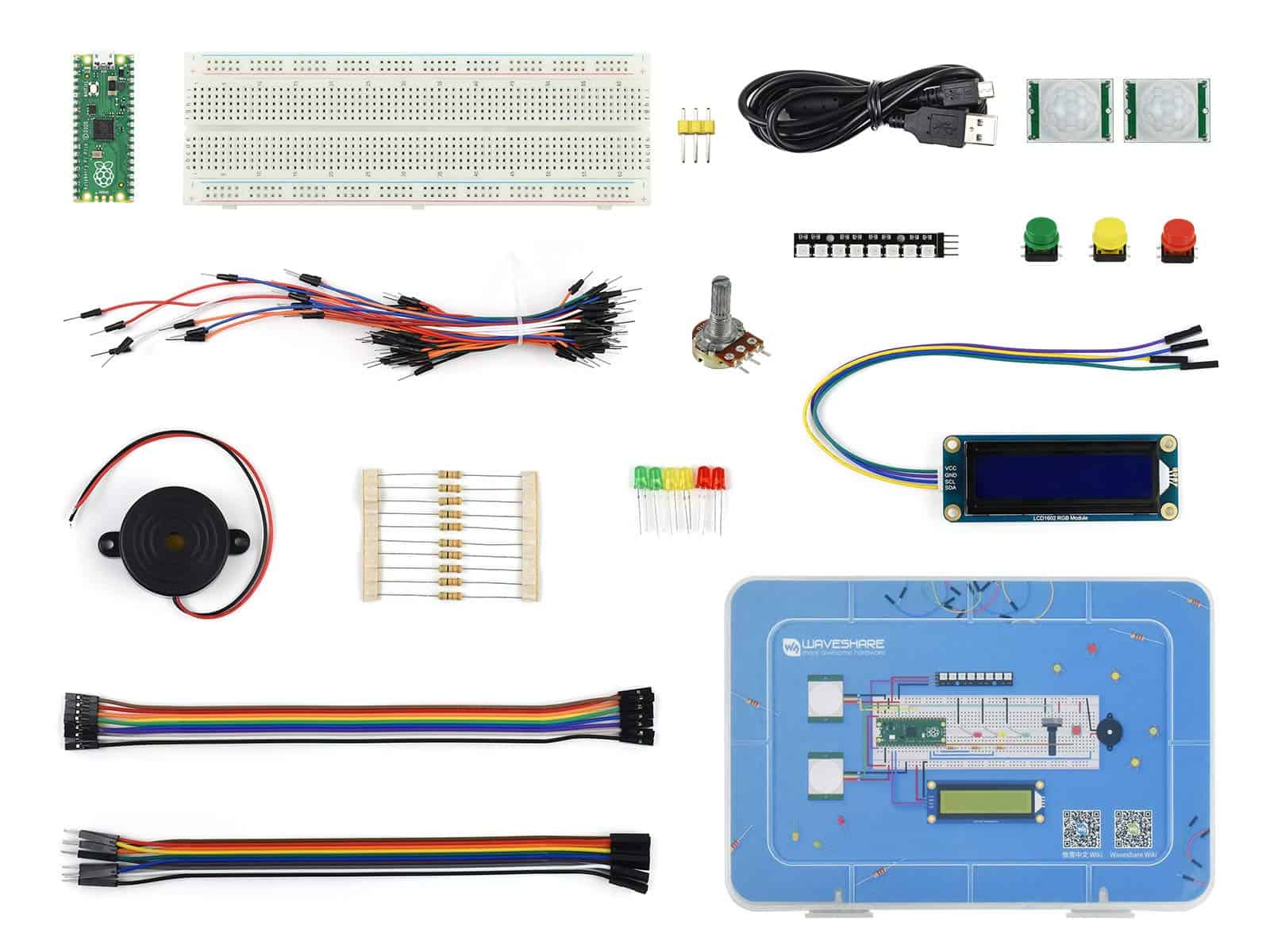 Kit de Inicio Waveshare con Raspberry Pi Pico MicroPython