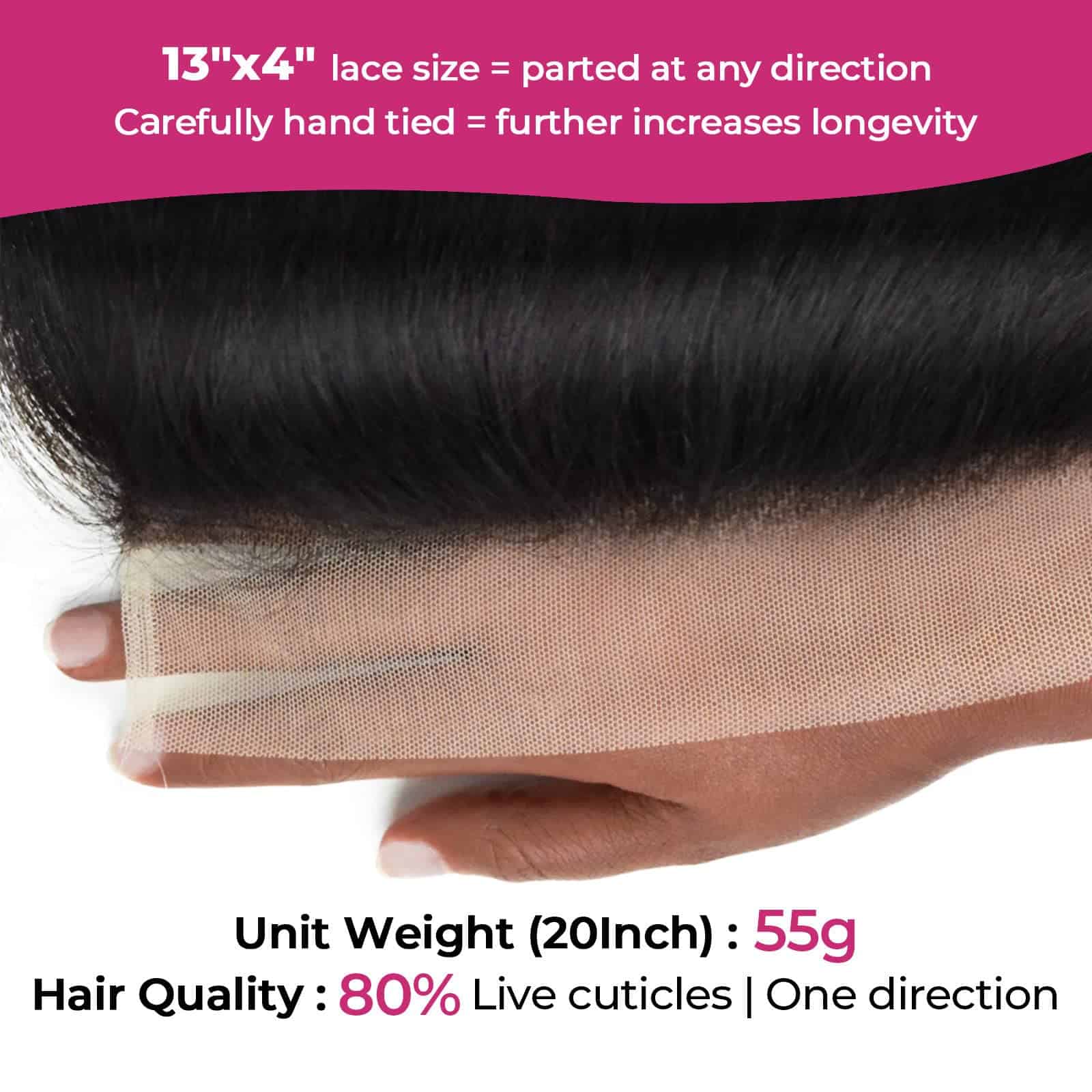 Frontal de Encaje Transparente 13x4 FalaFala REAL Cabello - Image 4