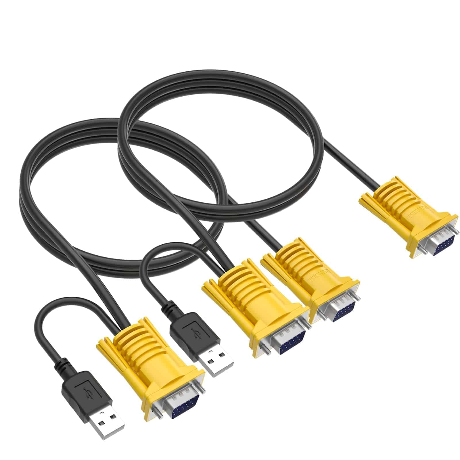 Cable VGA KVM Yinker 16ft, Cable KVM USB VGA 2en1 para